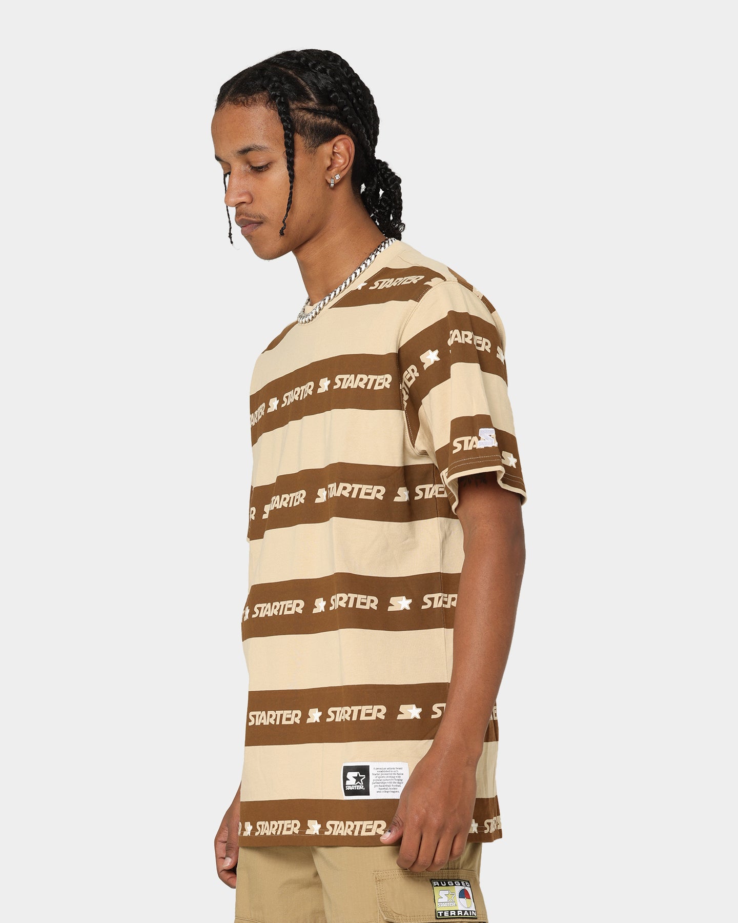 Starter LFS Stripe T-Shirt Brown、mySite、zt4zffjzw