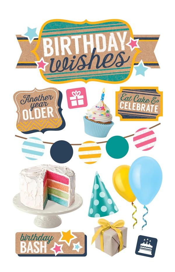  Scrapbook Stickers - 3D Birthday Wishes、mySite、ghnorth
