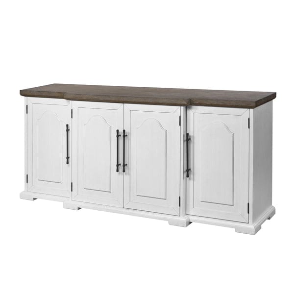 Locksmith 4-Door Off-White Farmhouse Storage Credenza、mySite、g9winljtr