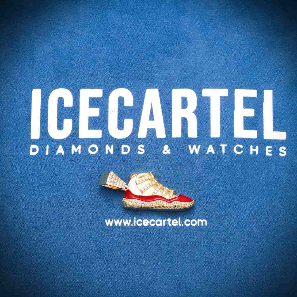 Moissanite Enamel Sneaker Pendant 14K Gold、mySite、hinf8tx79