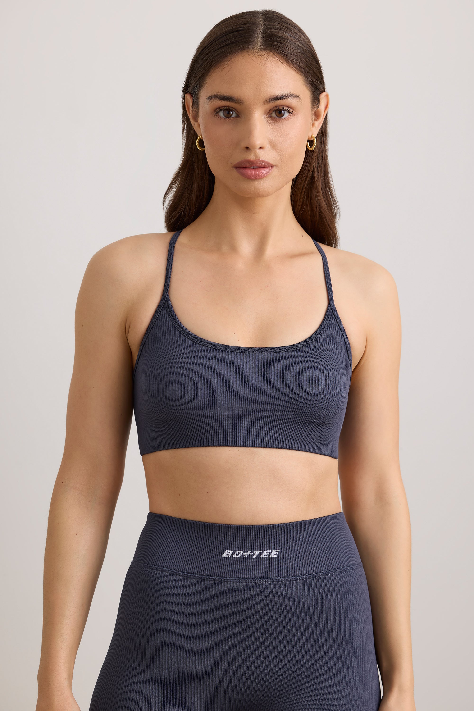 FlexiRib Scoop Neck Sports Bra in Slate、mySite、solidvoid