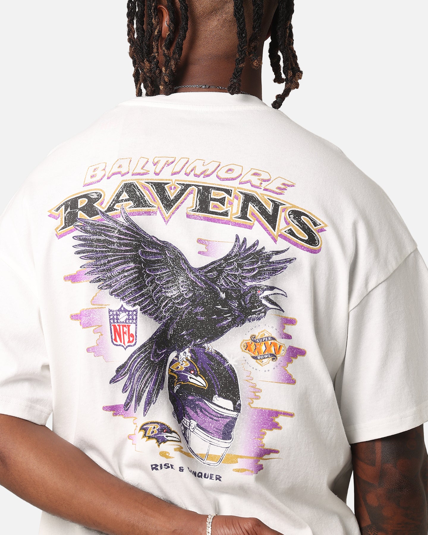 Mitchell & Ness Baltimore Ravens 'Alter Ego' Flames T-Shirt Vintage White、mySite、zt4zffjzw