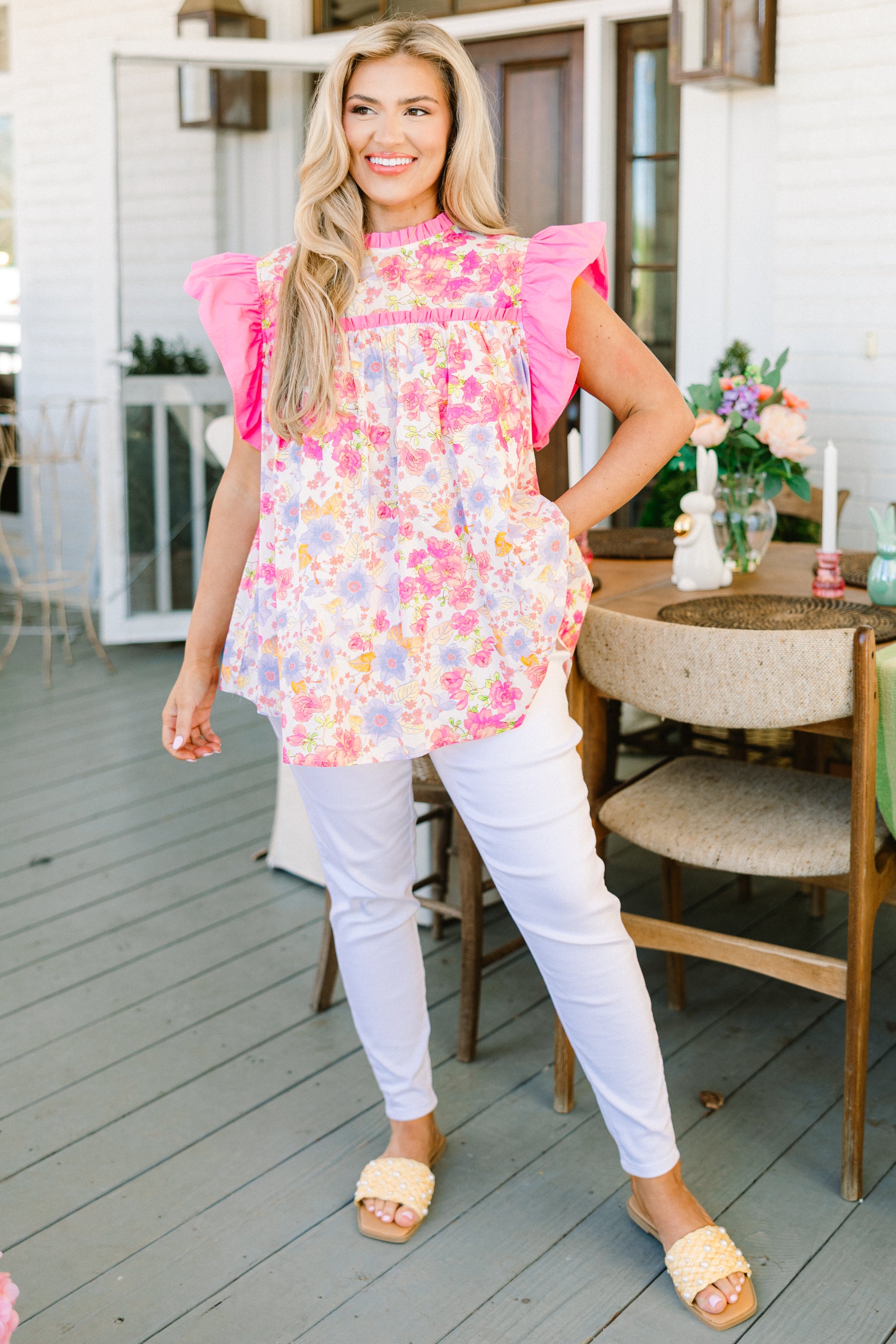  Out Living My Life Top, Pink Floral、mySite、justintrudeaud