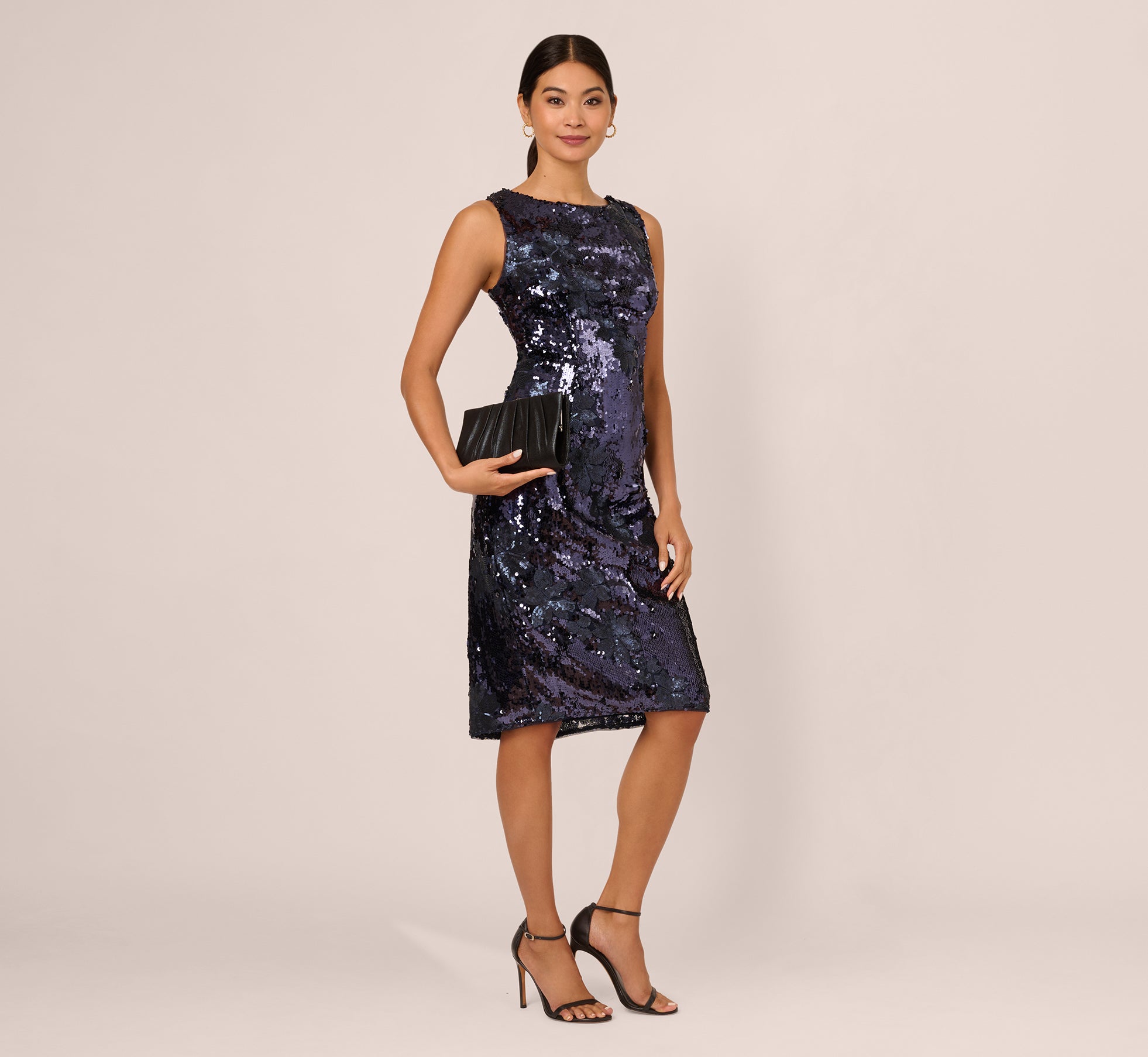 Sequin Sheath Dress In Navy、mySite、solidvoid