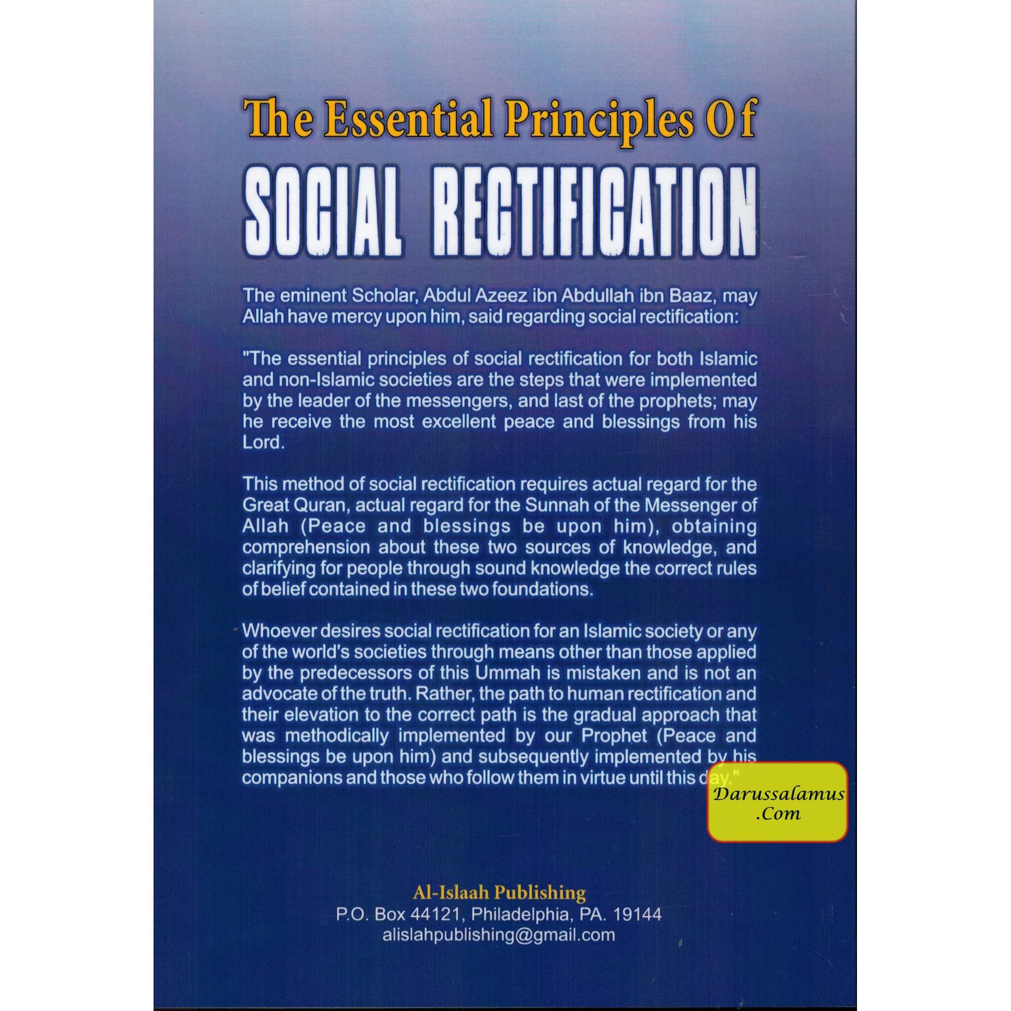 The Essential Principles of Social Rectification By Shaykh Abdul Azeez Ibn Baaz、mySite、topwebapps