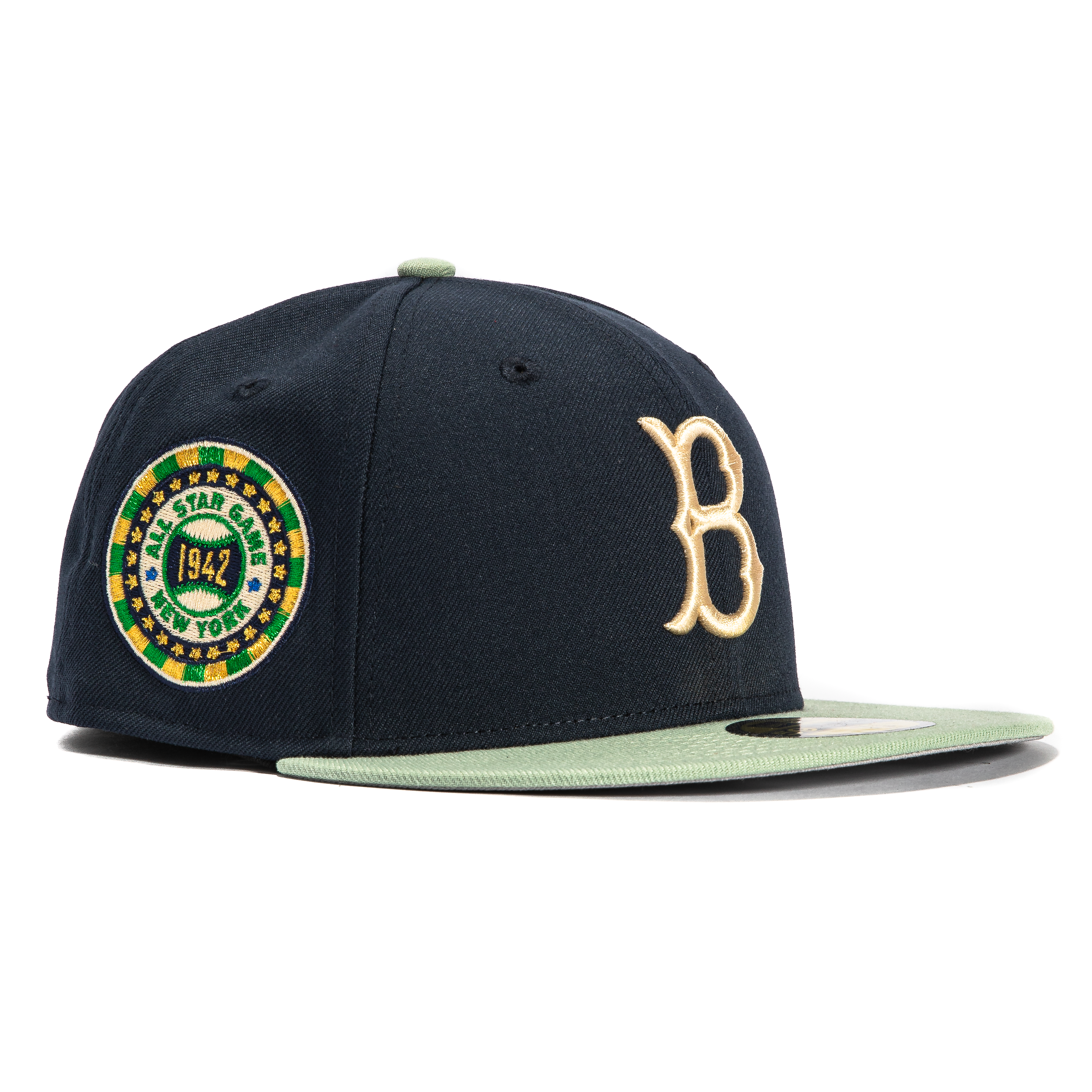 New Era 59Fifty Brooklyn Dodgers 1942 All Star Game Patch Hat - Navy, Everest Green、mySite、vikingsvslions