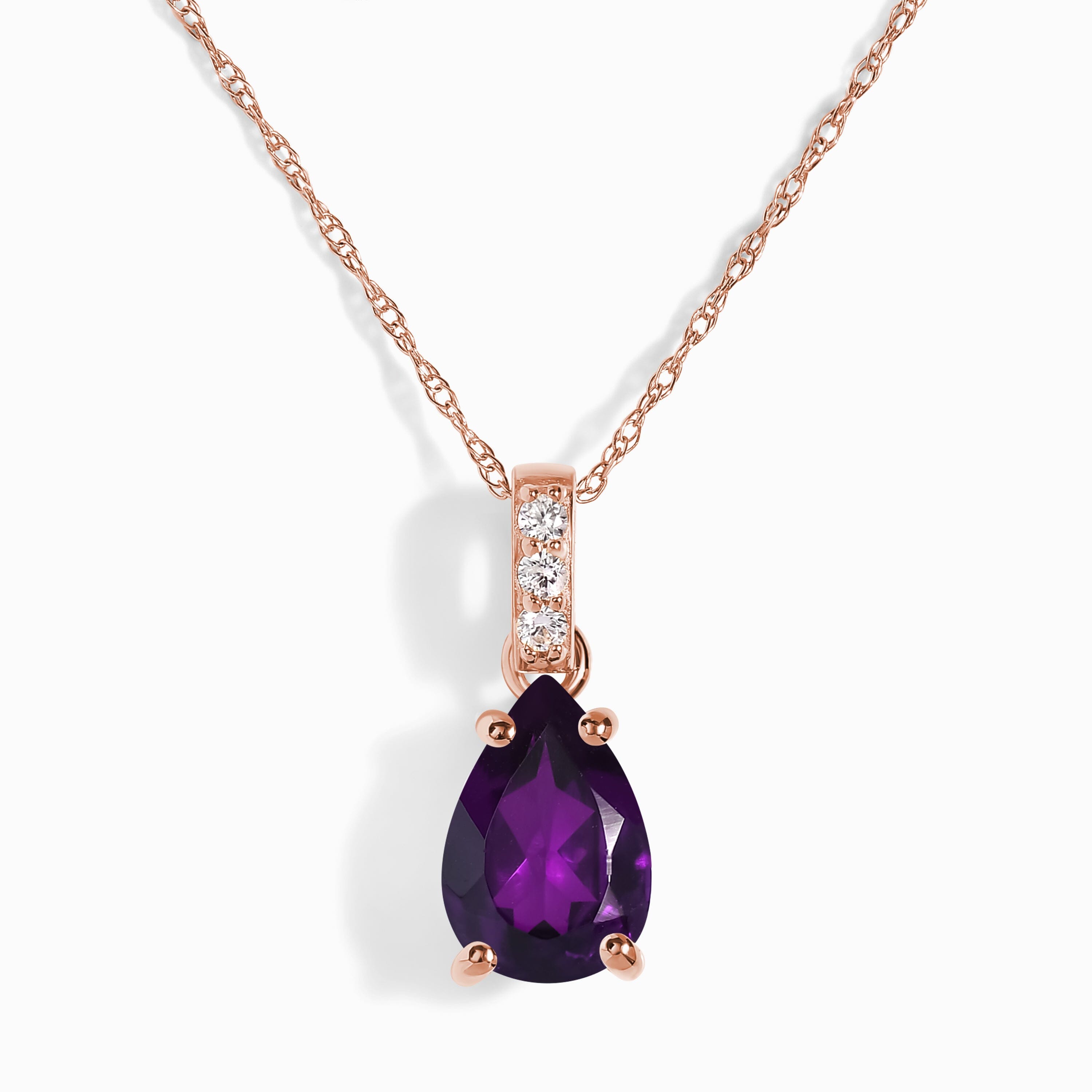 Amethyst Diamond Necklace Sway - February Birthstone、mySite、hinf8tx79
