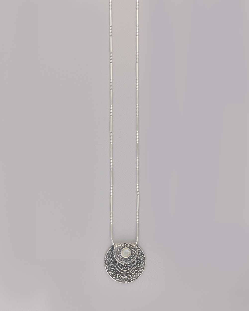 Inspirational Sterling Silver Mandala Necklace with Moonstone、mySite、topwebapps
