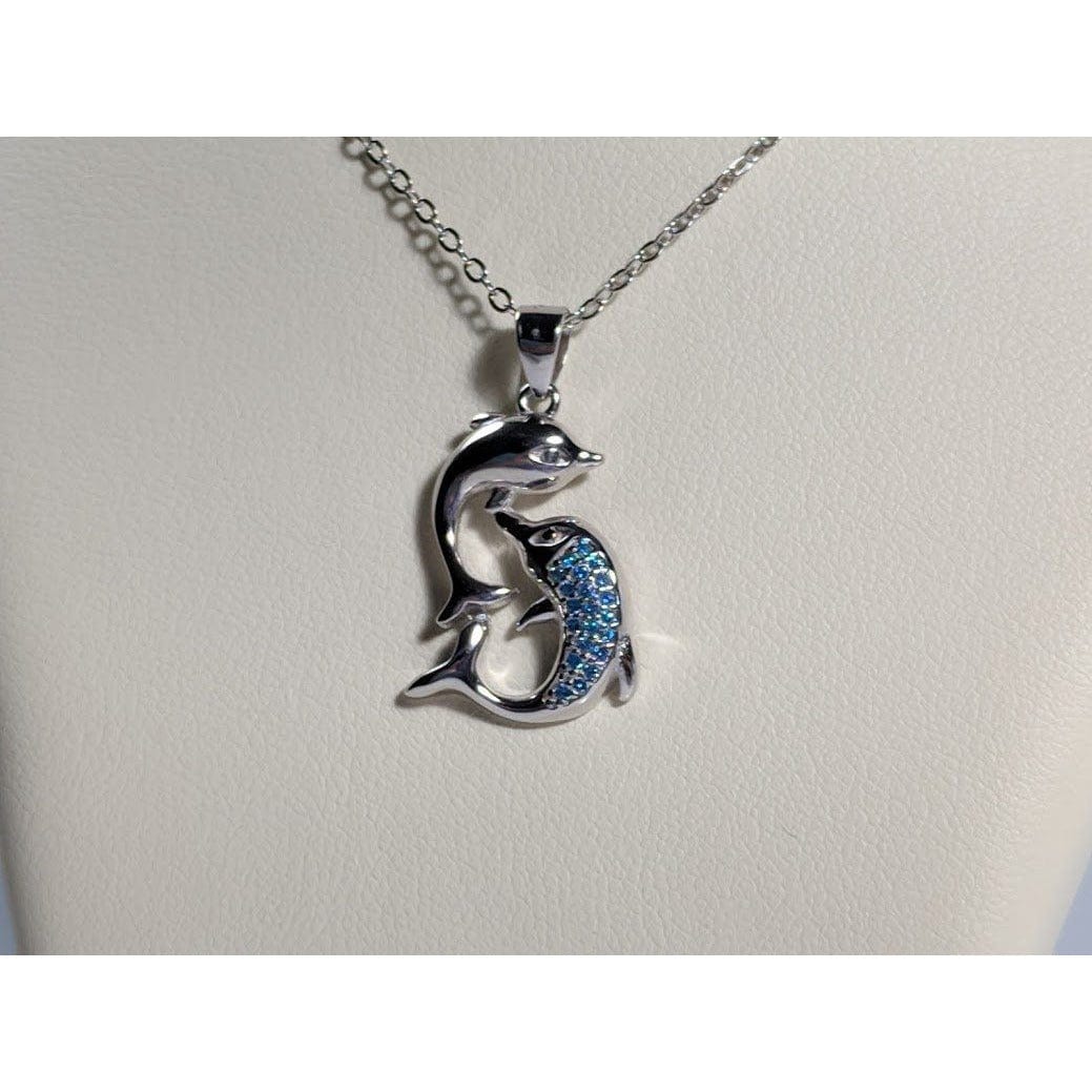 Dolphin Necklaces (4 Styles) in 925 Silver with Blue Cubic Zirconia、mySite、g9winljtr