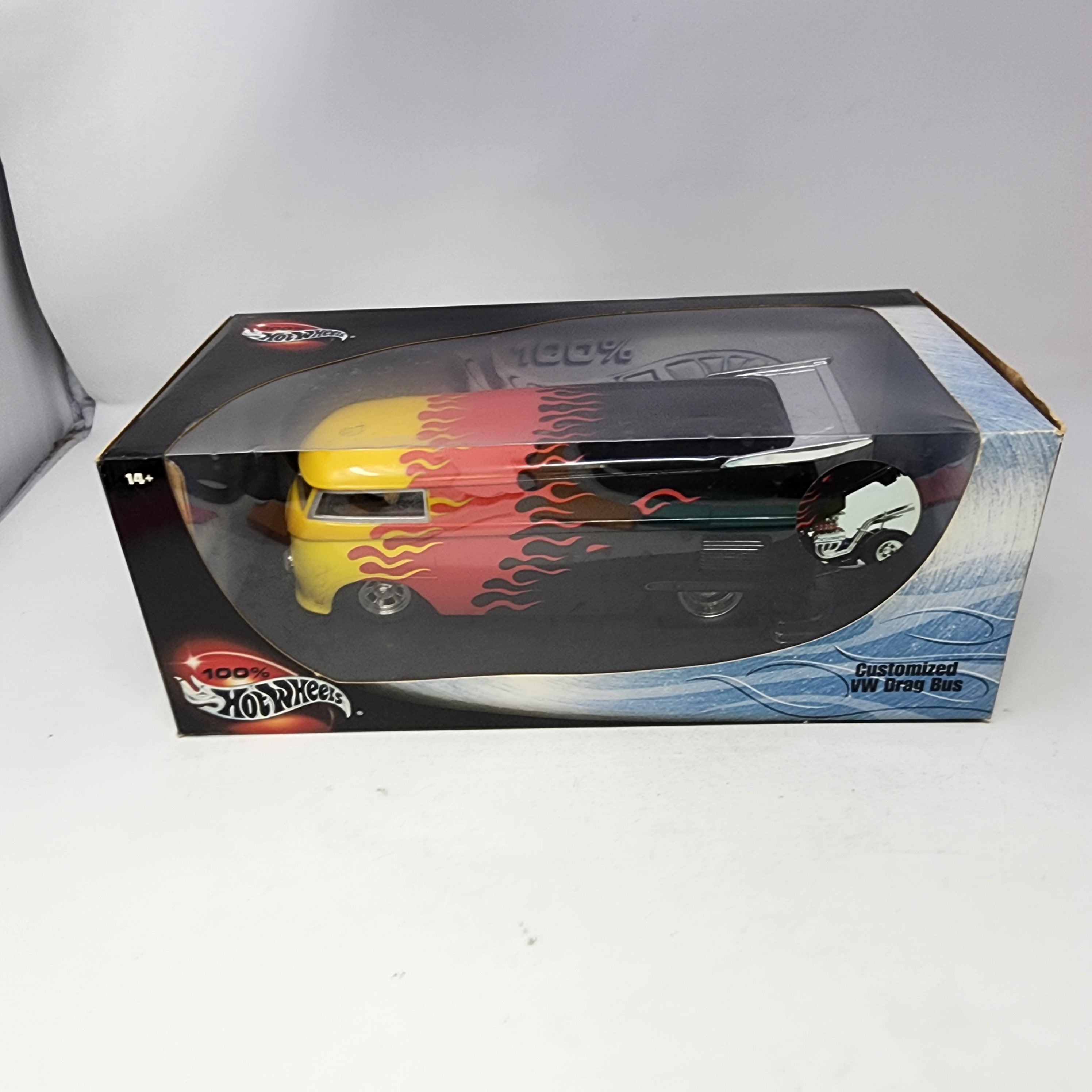 Customized VW Drag Bus * Black w/ Flames * 100% Hot Wheels 1/18 Scale、mySite、hgirdovlk