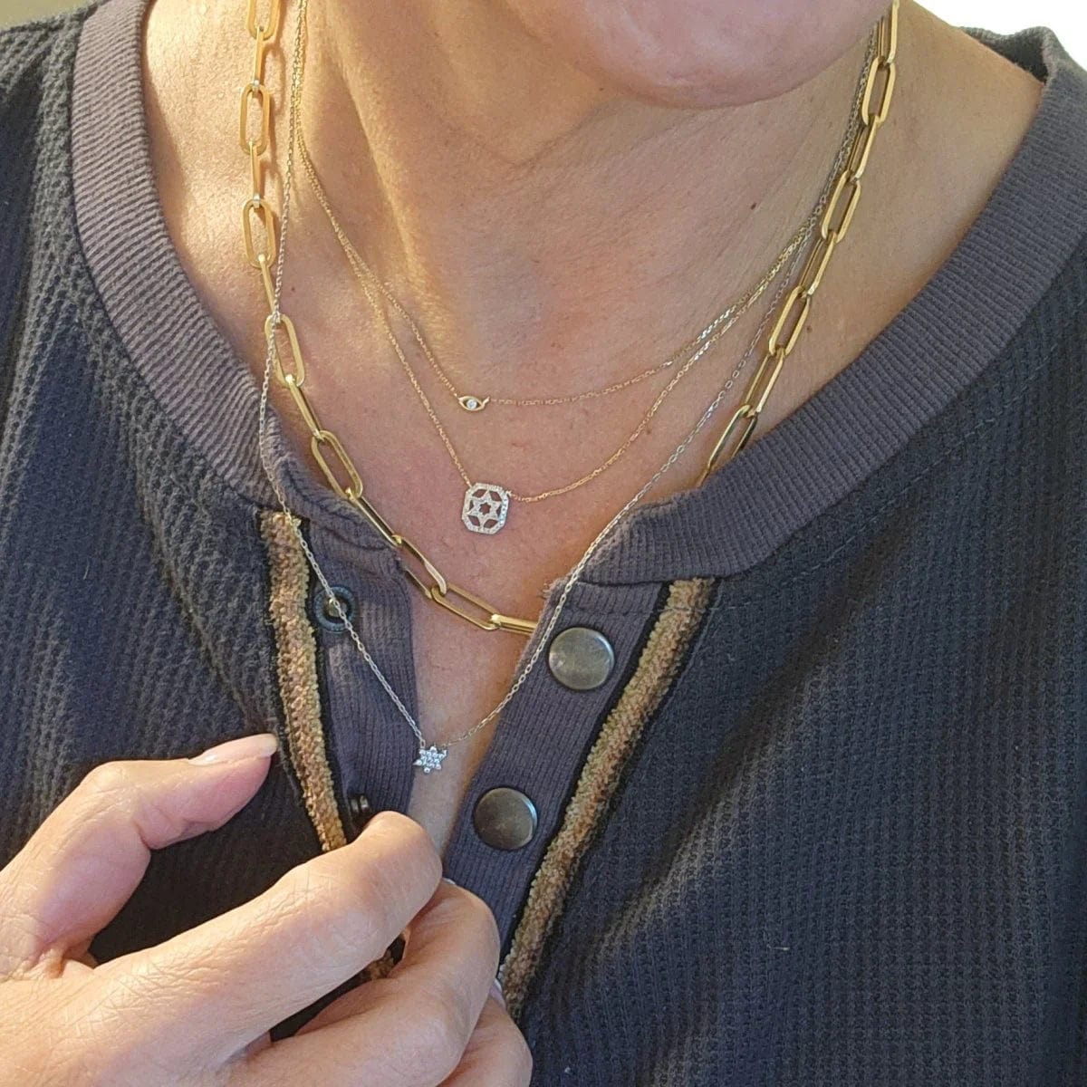 Pave Diamond Star of David Necklace - 14k Yellow or White Gold、mySite、topwebapps