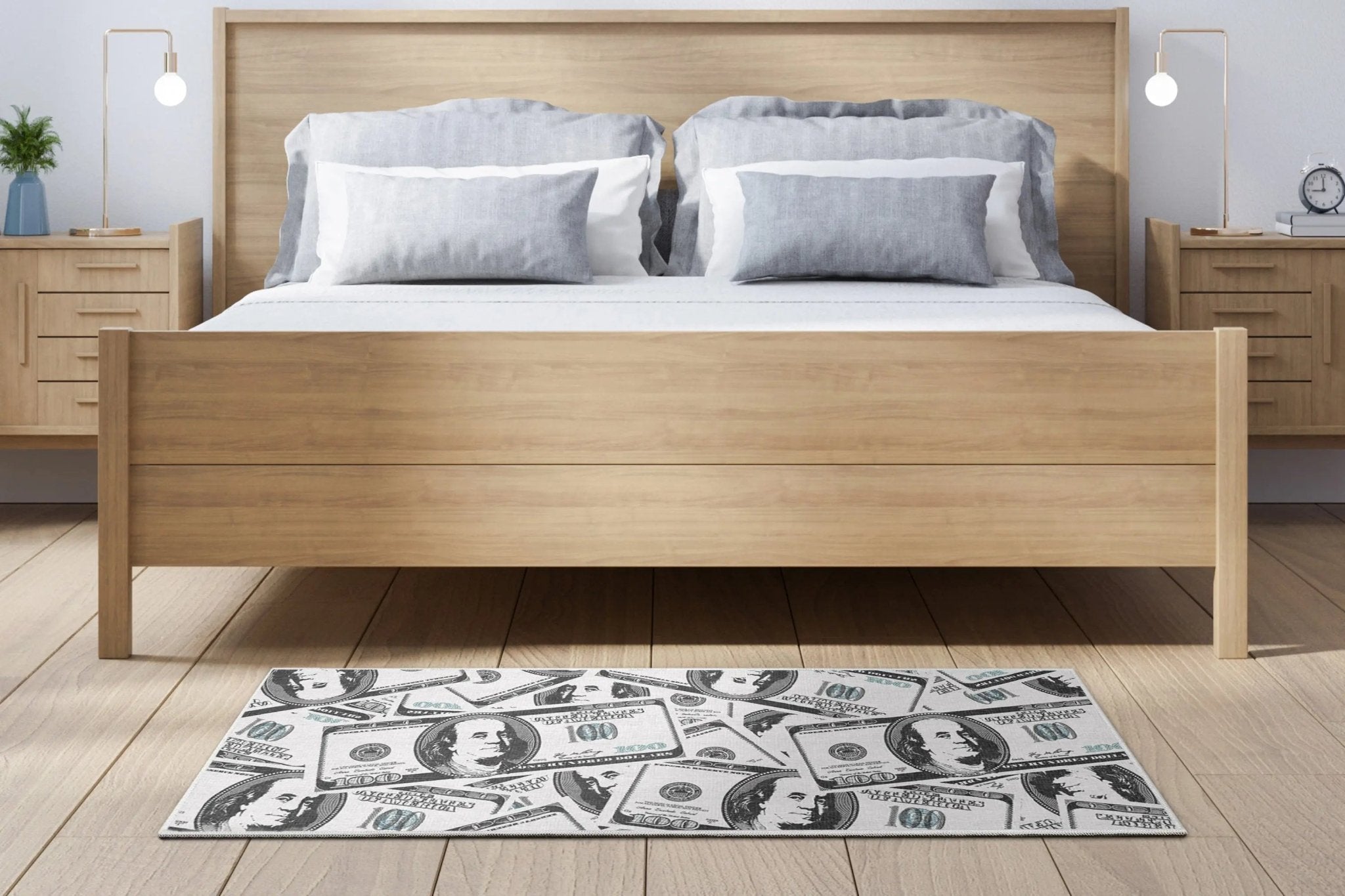 Hundred Dollar Bill Stacked Green Area Flat-Weave Rug、mySite、gigharbornorthrealestate