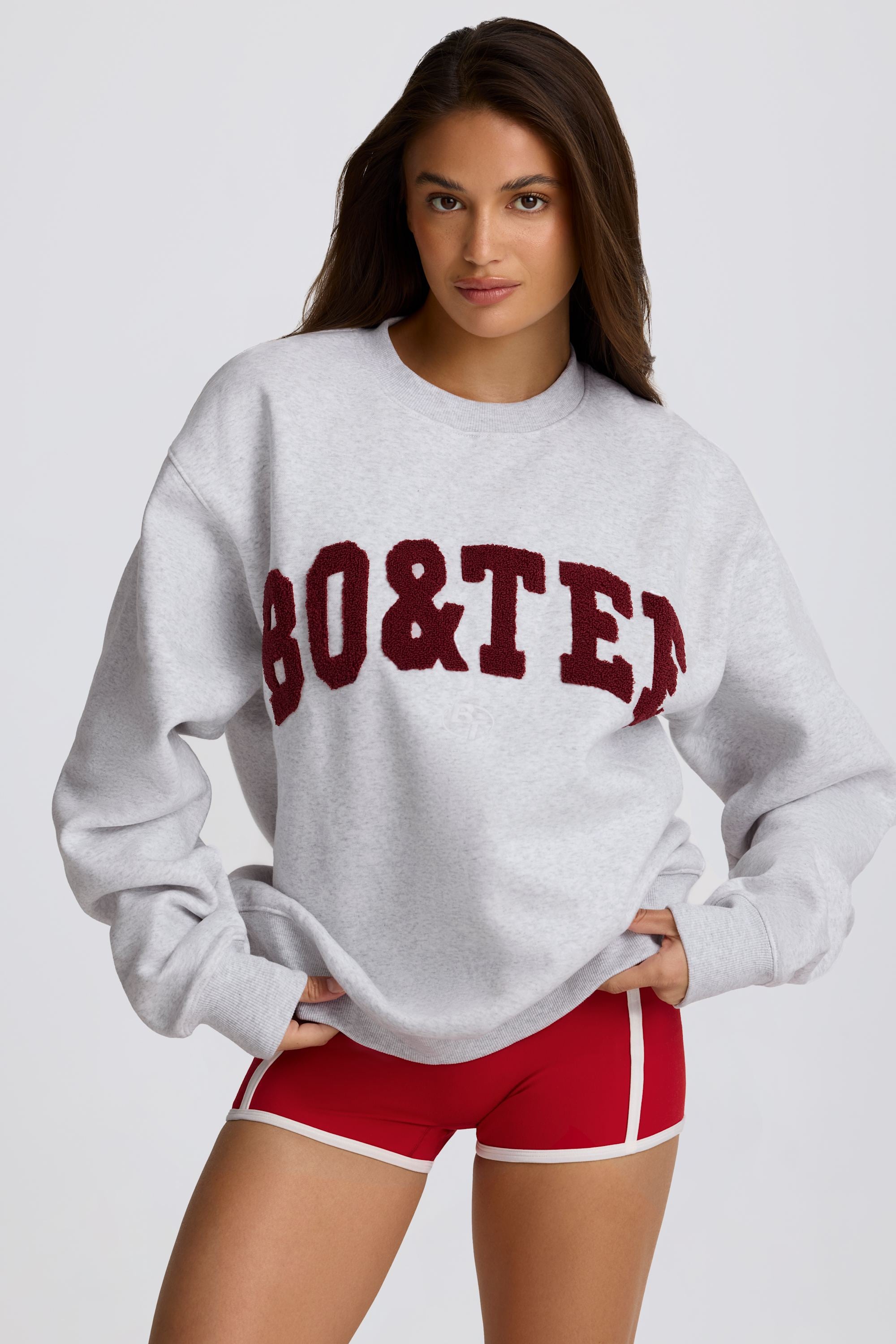  Oversized Crew Neck Sweatshirt in Heather Grey、mySite、sugarbowlscore