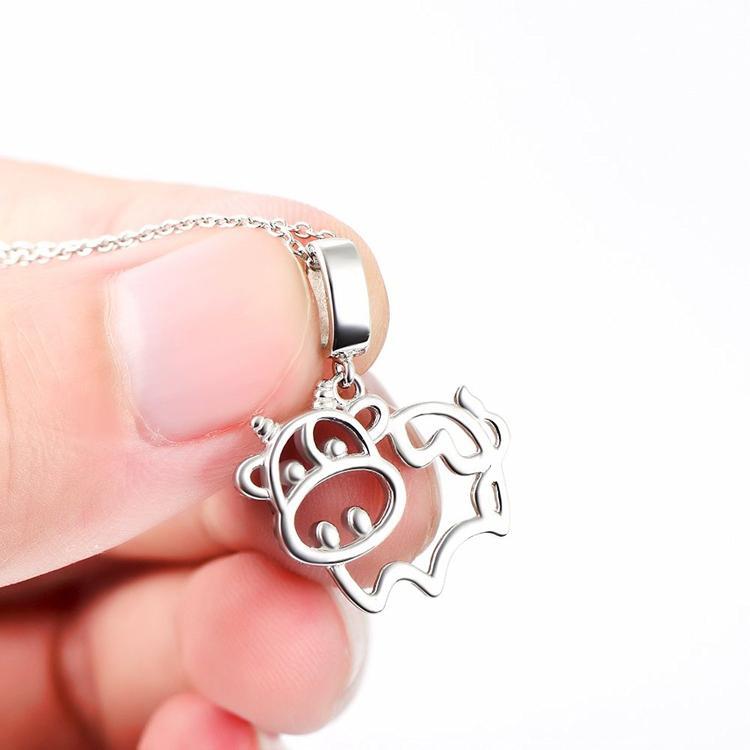 Silver Cow Necklace, Bovine Love at First Sight! 925 Sterling Silver、mySite、g9winljtr