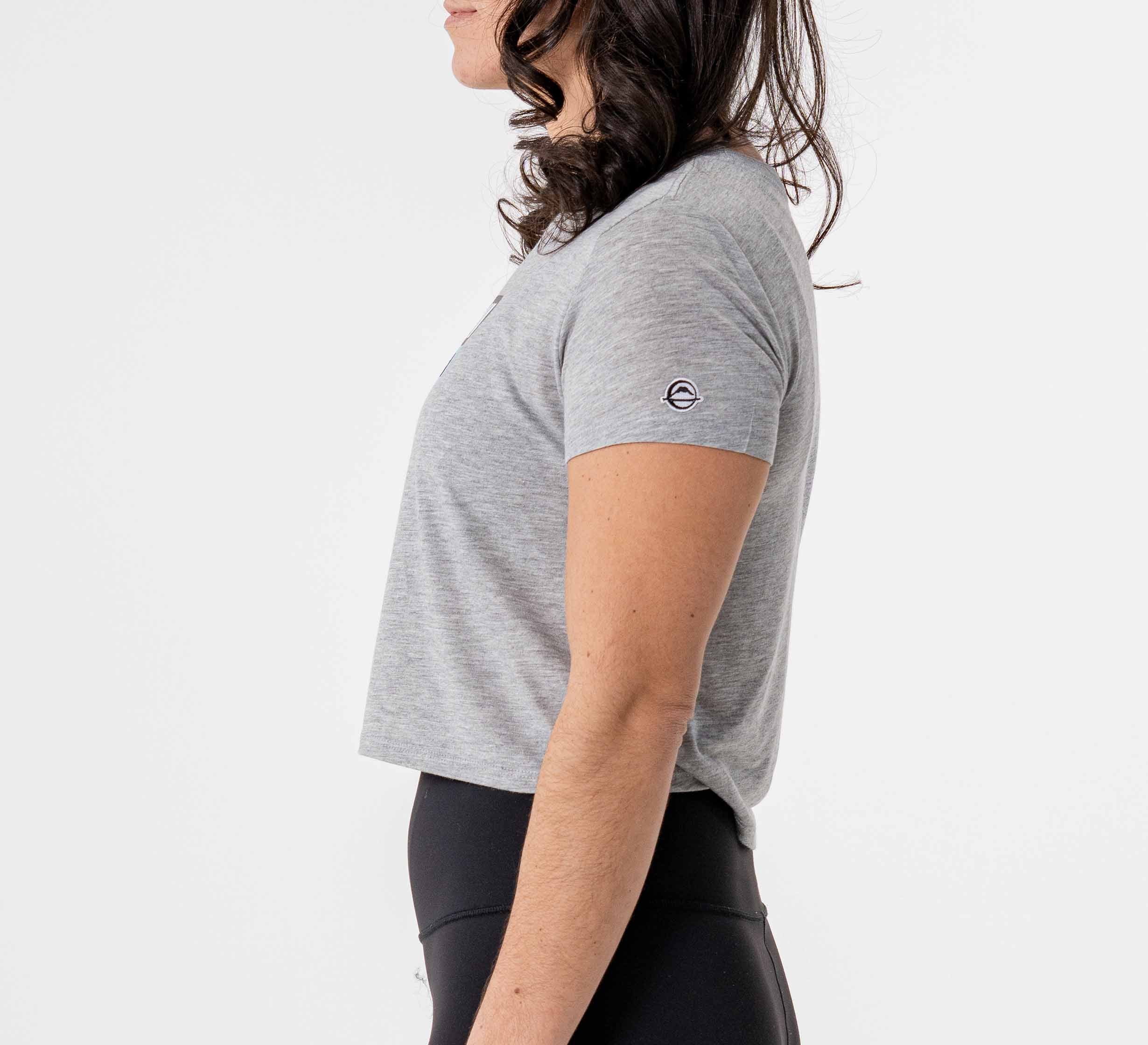 Womens Crop Retro Jiu Jitsu T-Shirt Grey、mySite、gigharbornorthrealestate