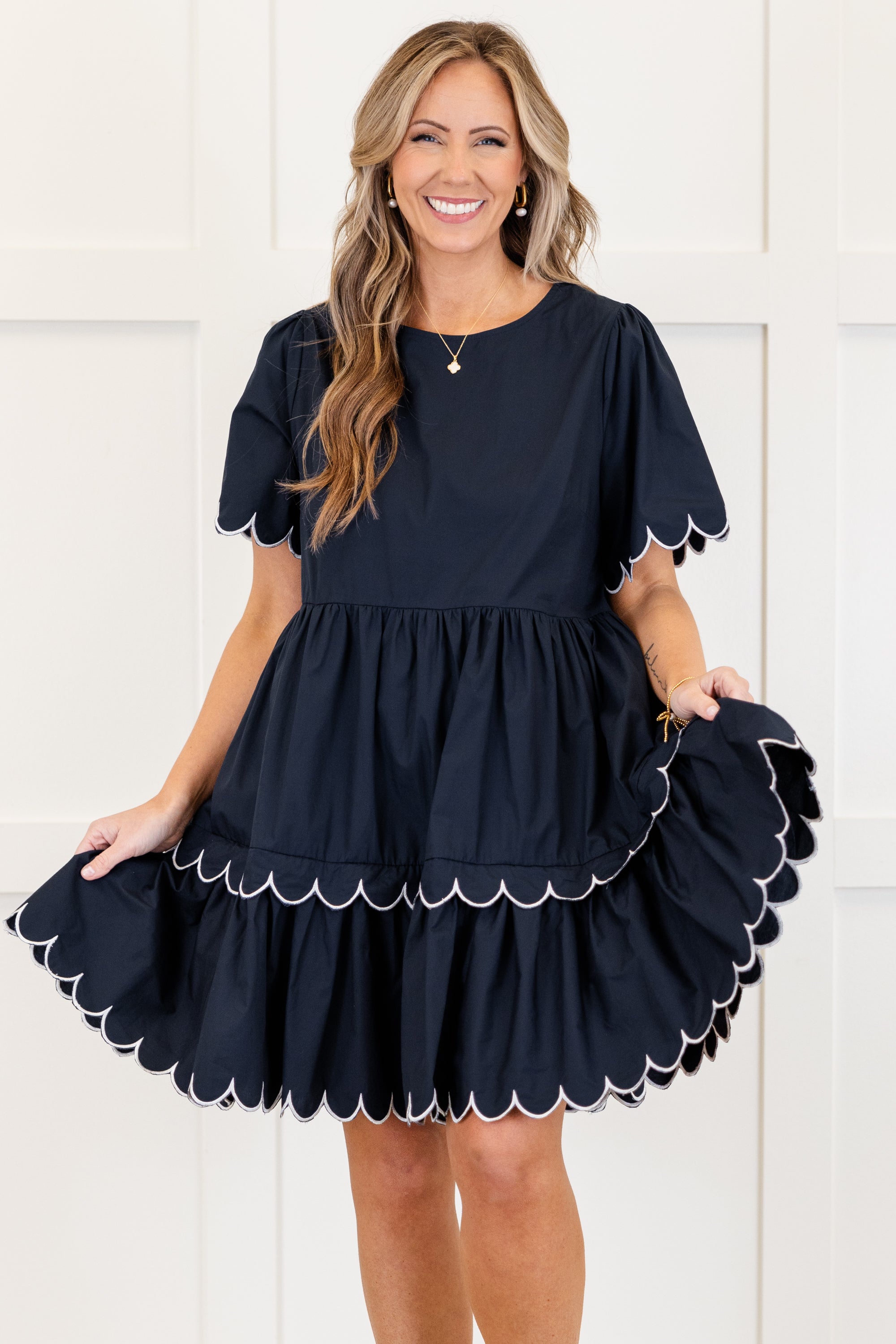  Hummingbird's Haven Dress, Navy、mySite、justintrudeaud