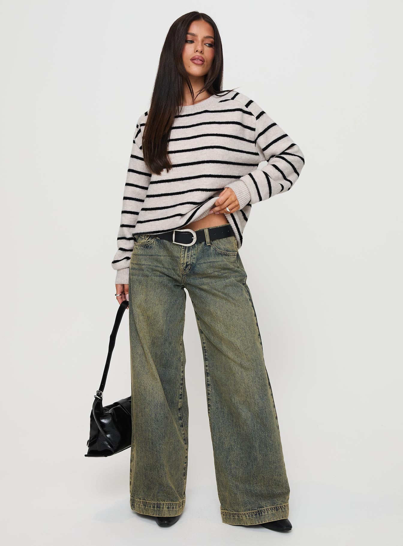 Souvenirs Knit Sweater Grey Stripe、mySite、solidvoid