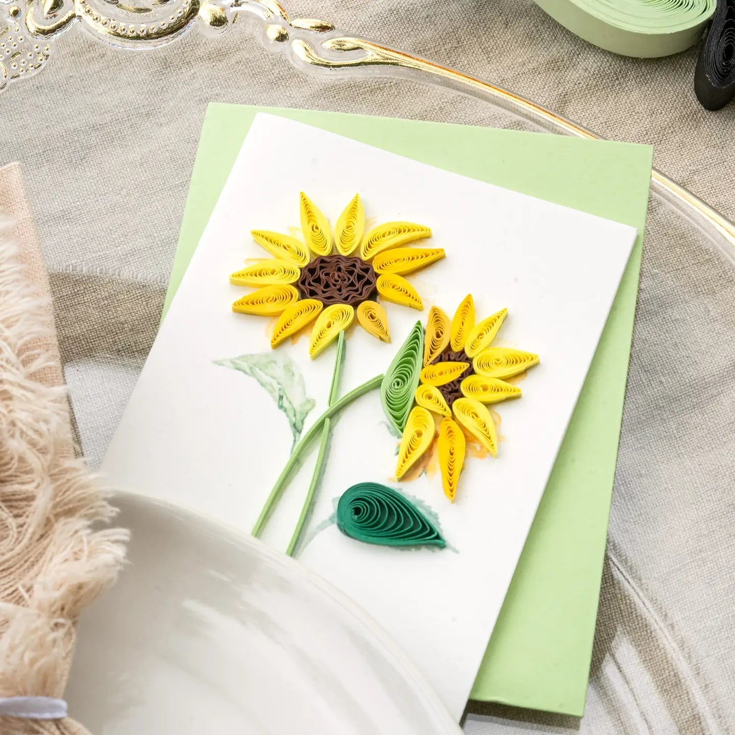  Quilled Sunflower Bouquet Gift Enclosure Mini Card、mySite、elrpsem3k