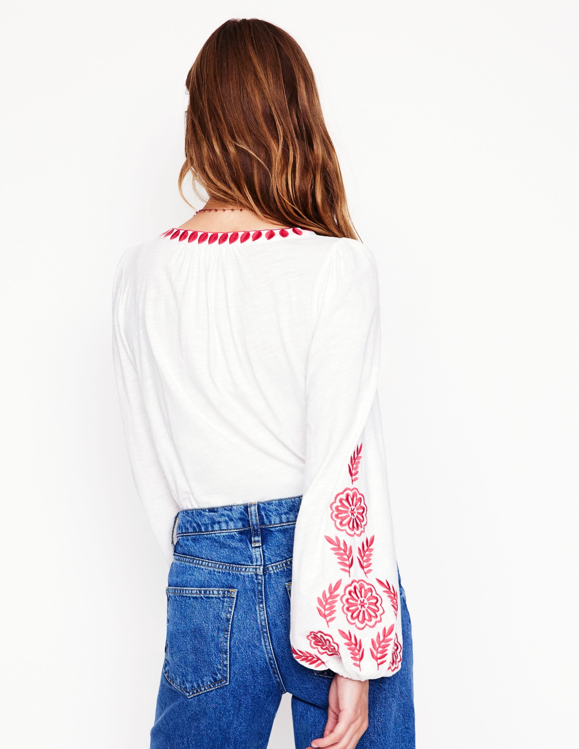  Nia Embroidered Top-White, Berry Red、mySite、ashleygrahame