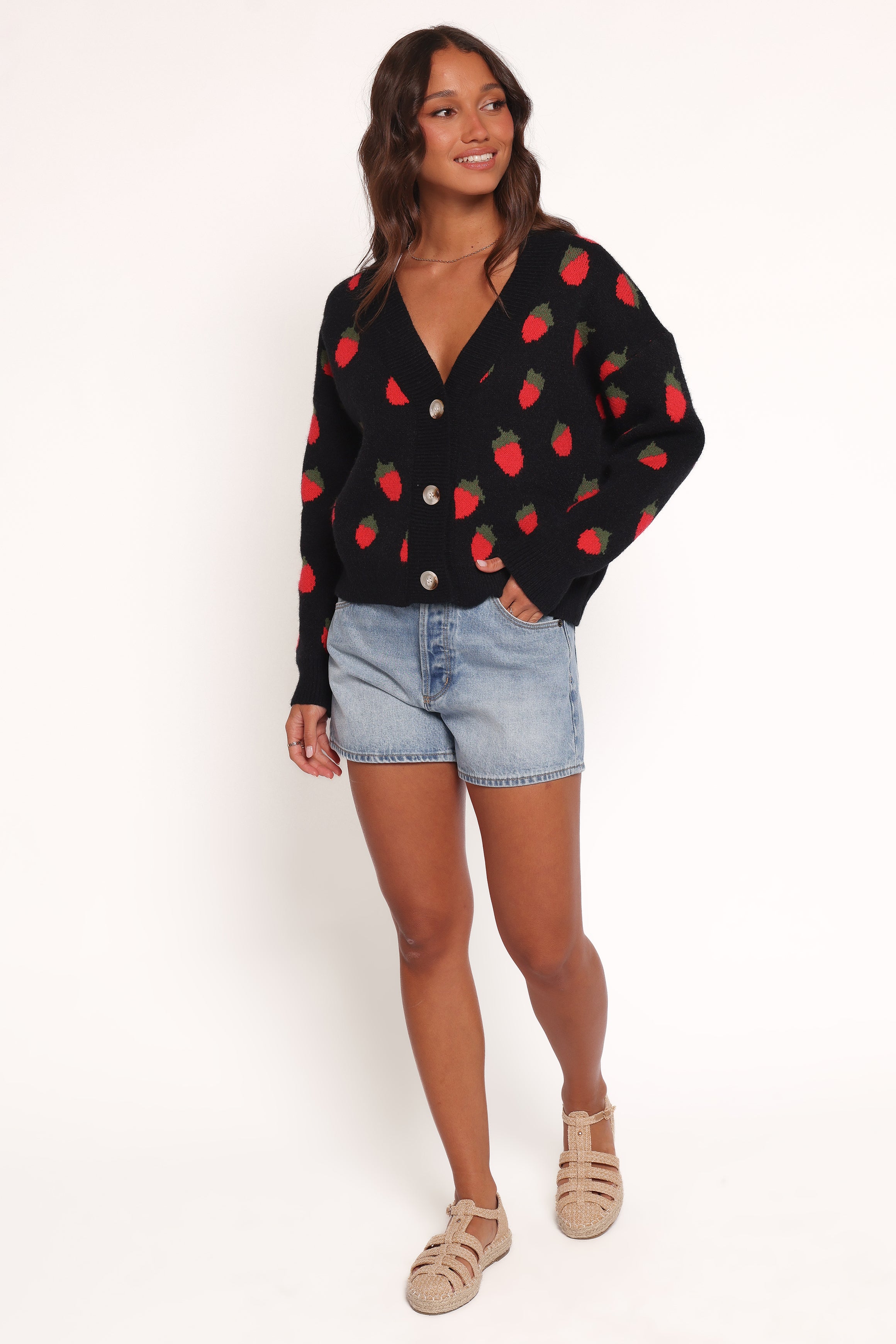  Judson Strawberry Knit Cardigan - Black、mySite、sugarbowlscore