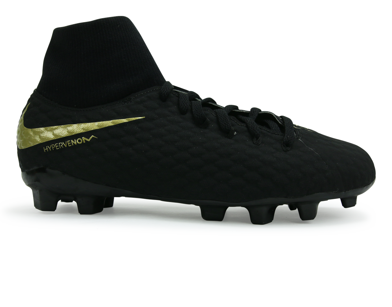 Nike Kids Hypervenom 3 Academy DF FG Black/Metallic Gold、mySite、noshort