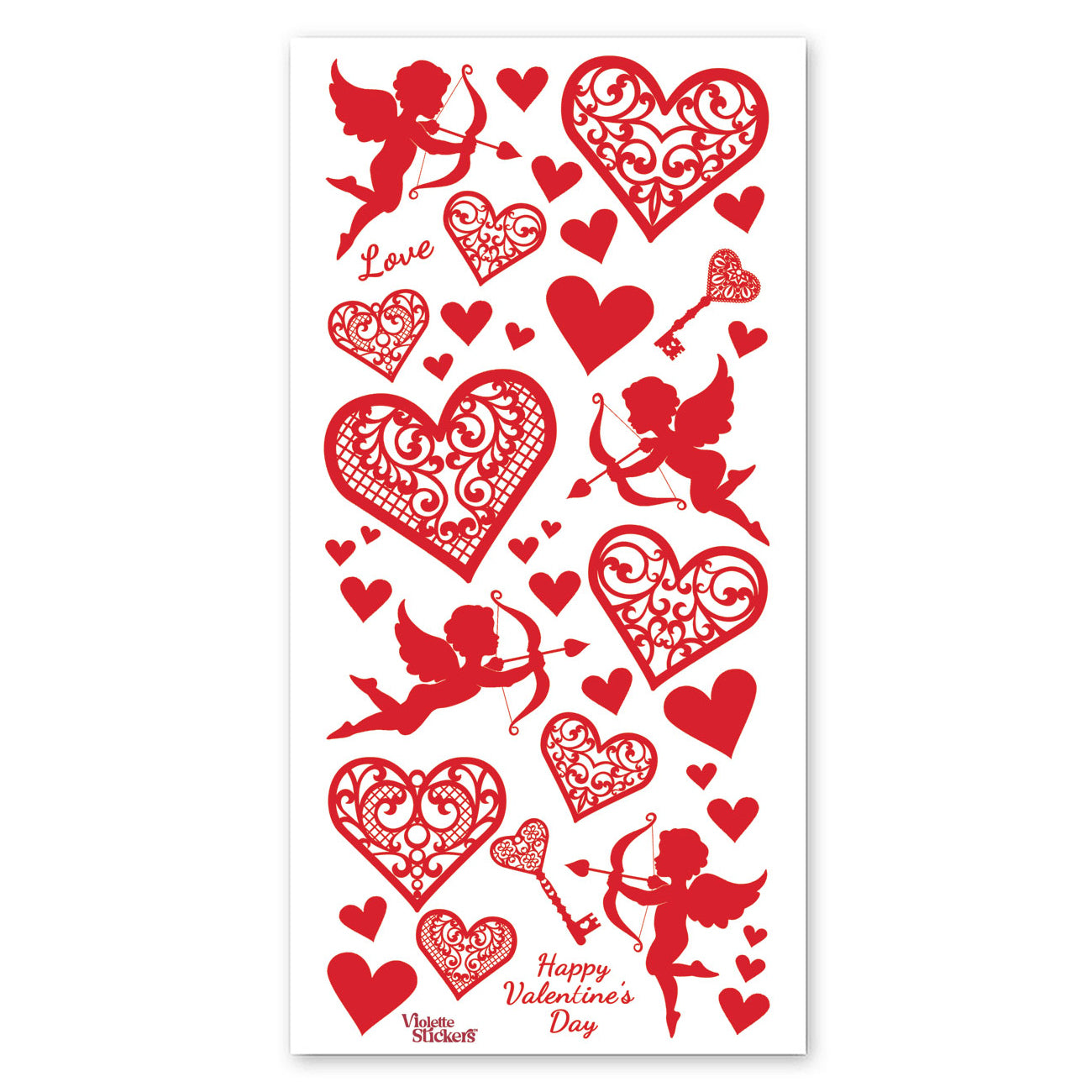  Red Foil Lace Hearts Stickers、mySite、ghnorth