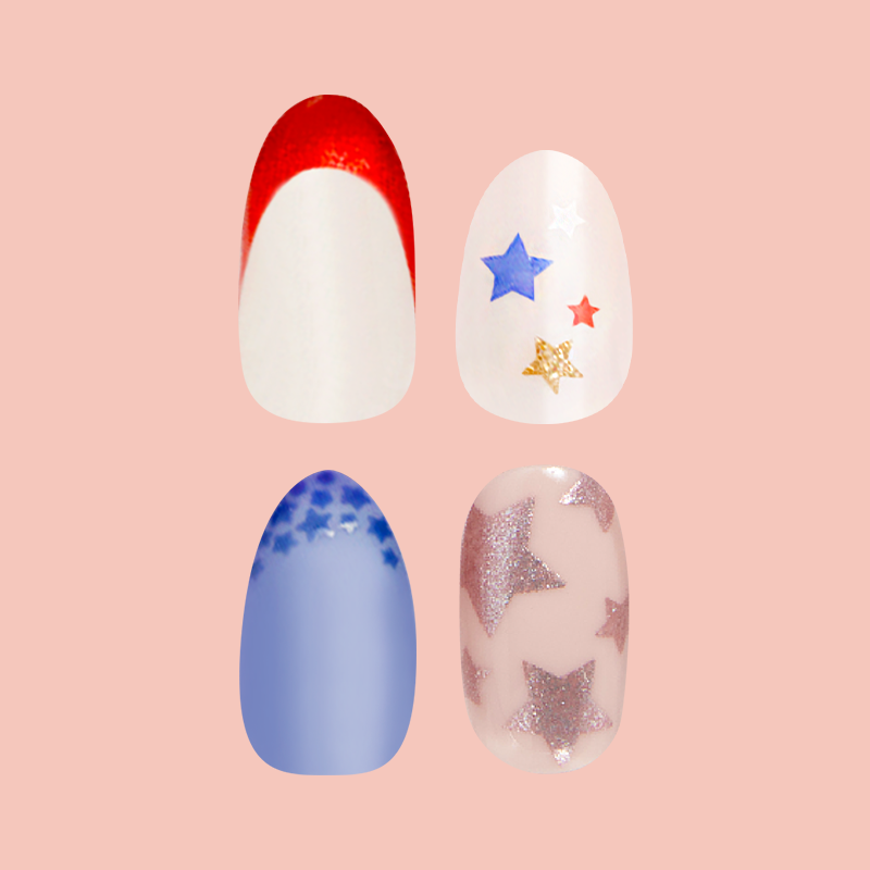 Red, White and Blue Instant Mani Press-On Set、mySite、solidvoid