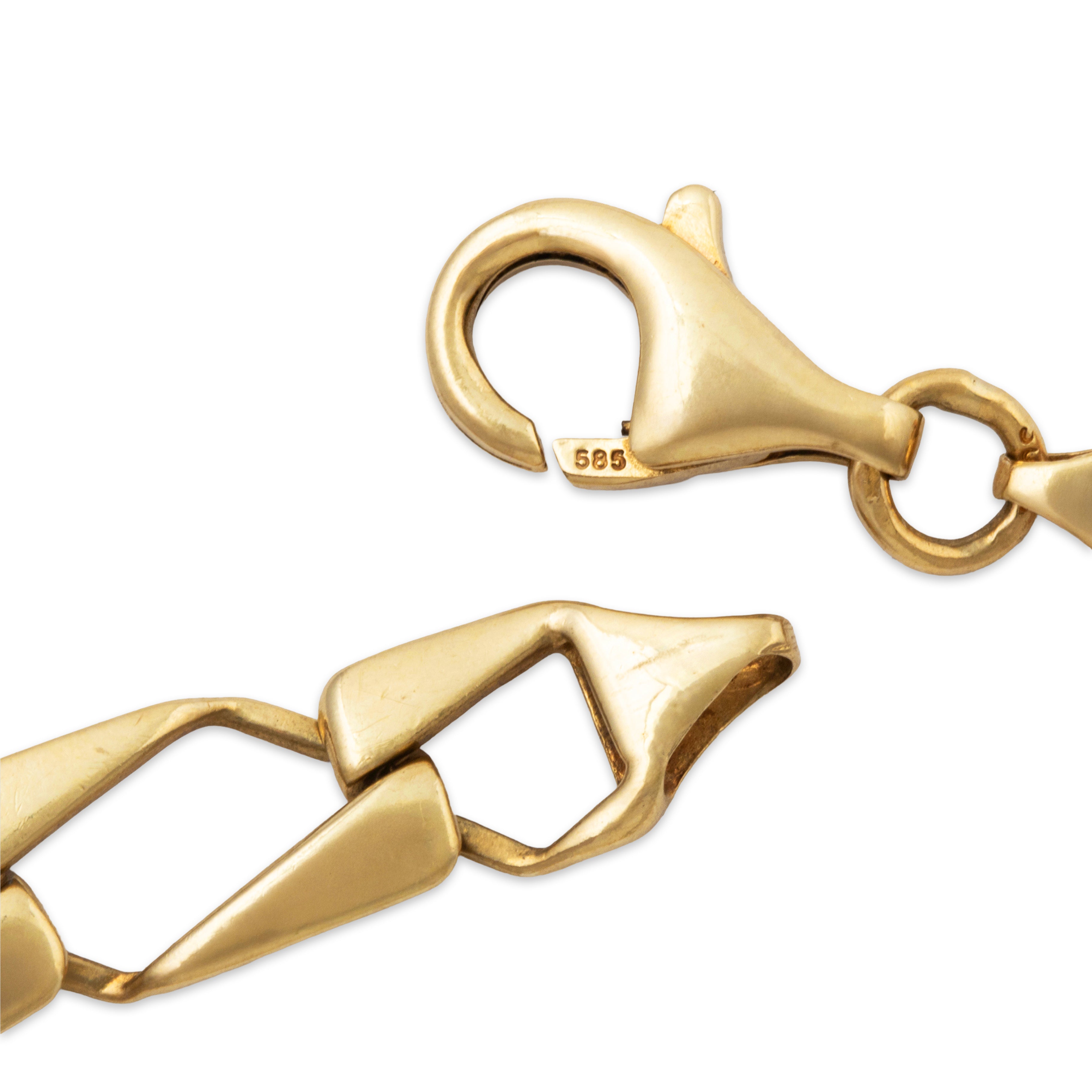 Vintage 14k Yellow Gold Flat Link Bracelet 8.25、mySite、hinf8tx79