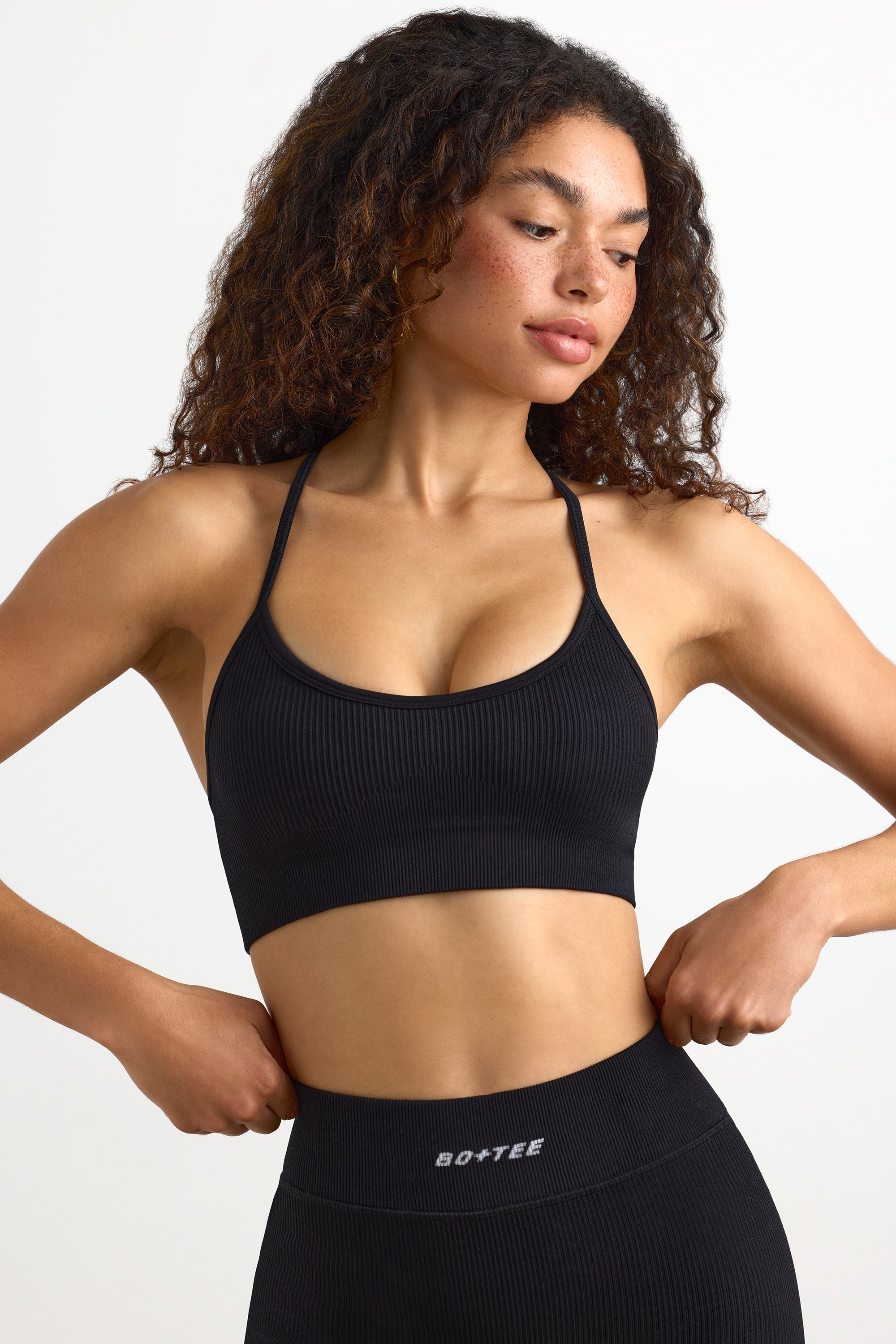 FlexiRib Y-Back Sports Bra in Black、mySite、solidvoid