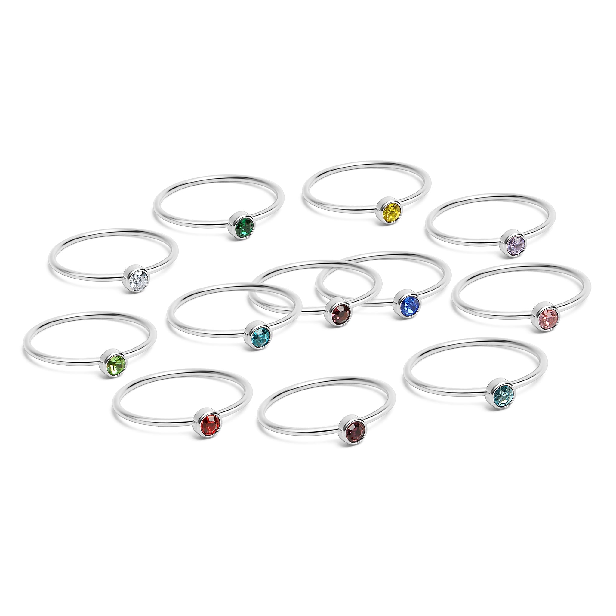 Stainless Steel Birthstone Stacking Ring Size 3 / ZRJ1000、mySite、dreamappss