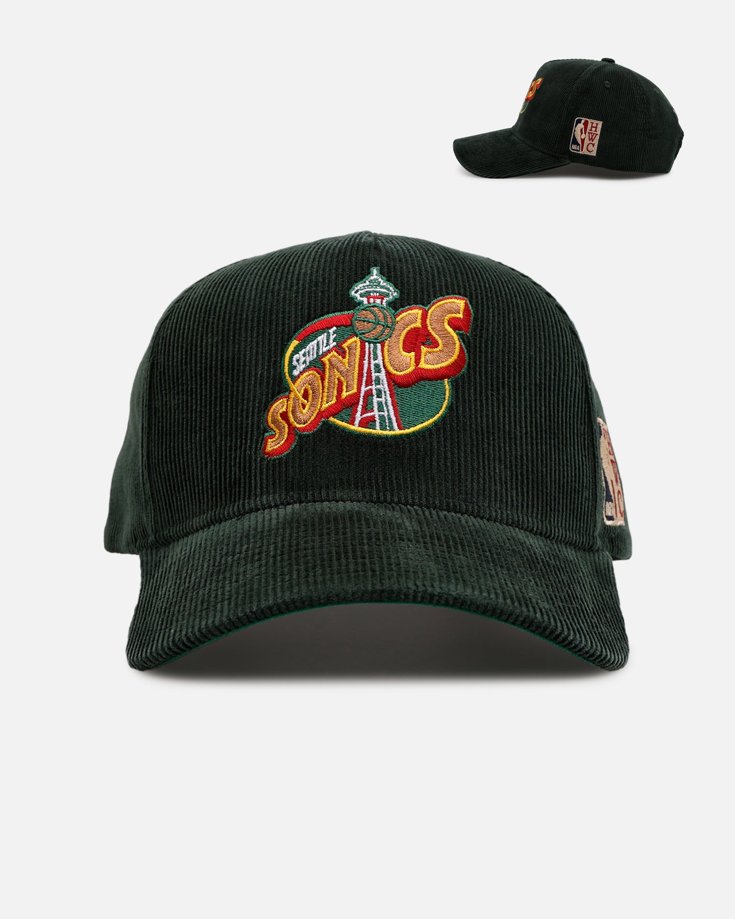 Mitchell & Ness Seattle SuperSonics 'Vintage Cord' Pro Pinch Corduroy Snapback Green、mySite、zt4zffjzw
