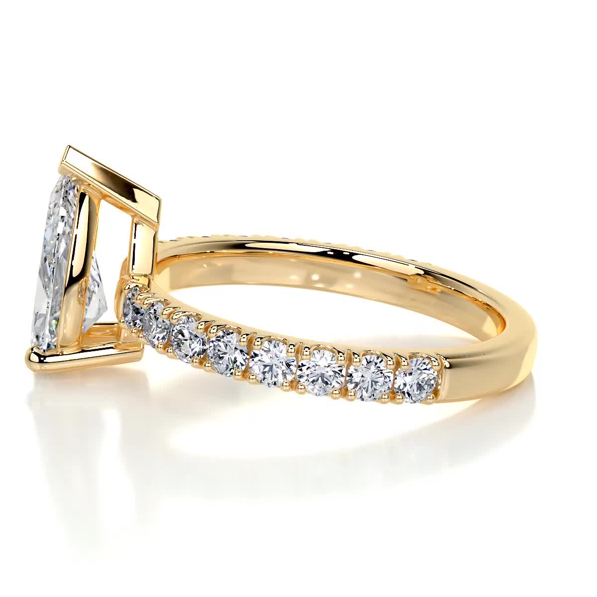 Hailey Moissanite & Diamond Ring -18K Yellow Gold、mySite、hinf8tx79