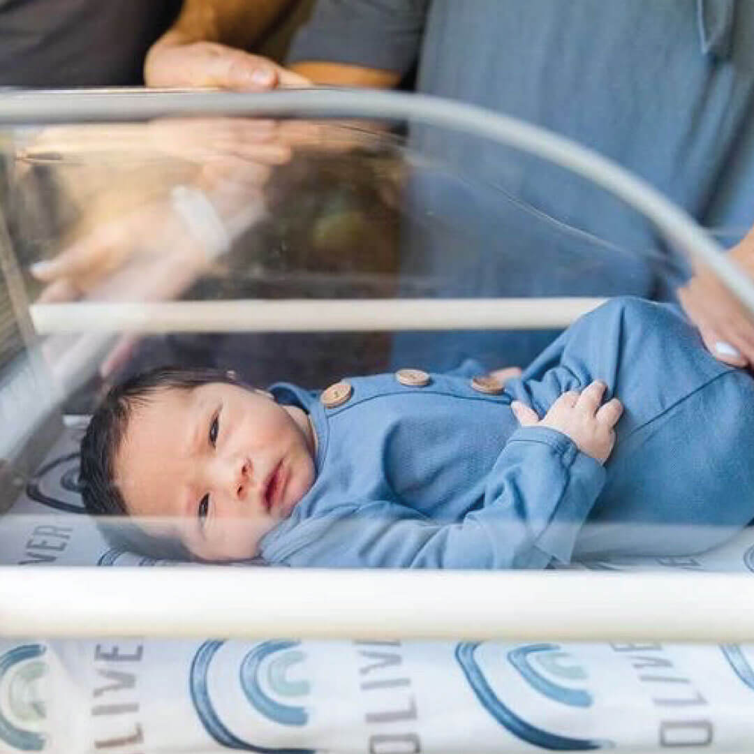  Solid Dusty Blue Bamboo Baby Knot Gown & Hat、mySite、layawaytickets