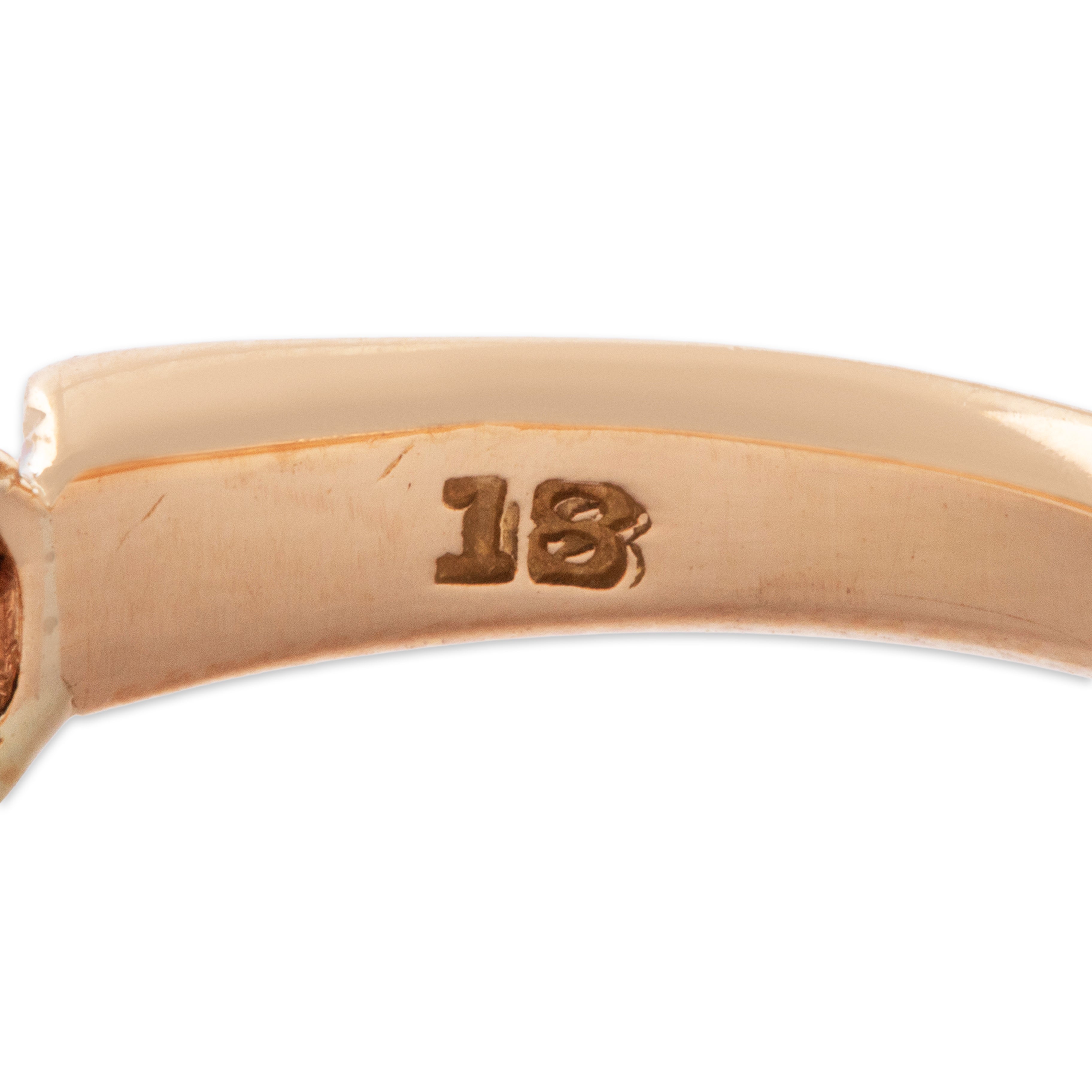 Antique Edwardian 18k Rosy Yellow Gold .97ct Old Mine Diamond Lovely Ring 6.50、mySite、hinf8tx79