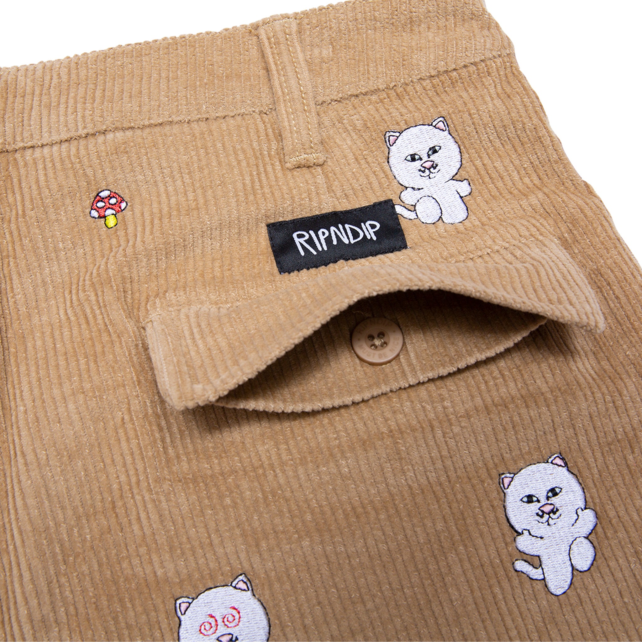  Hello Nermy Corduroy Embroidered Shorts (Tan)、mySite、merchandisen