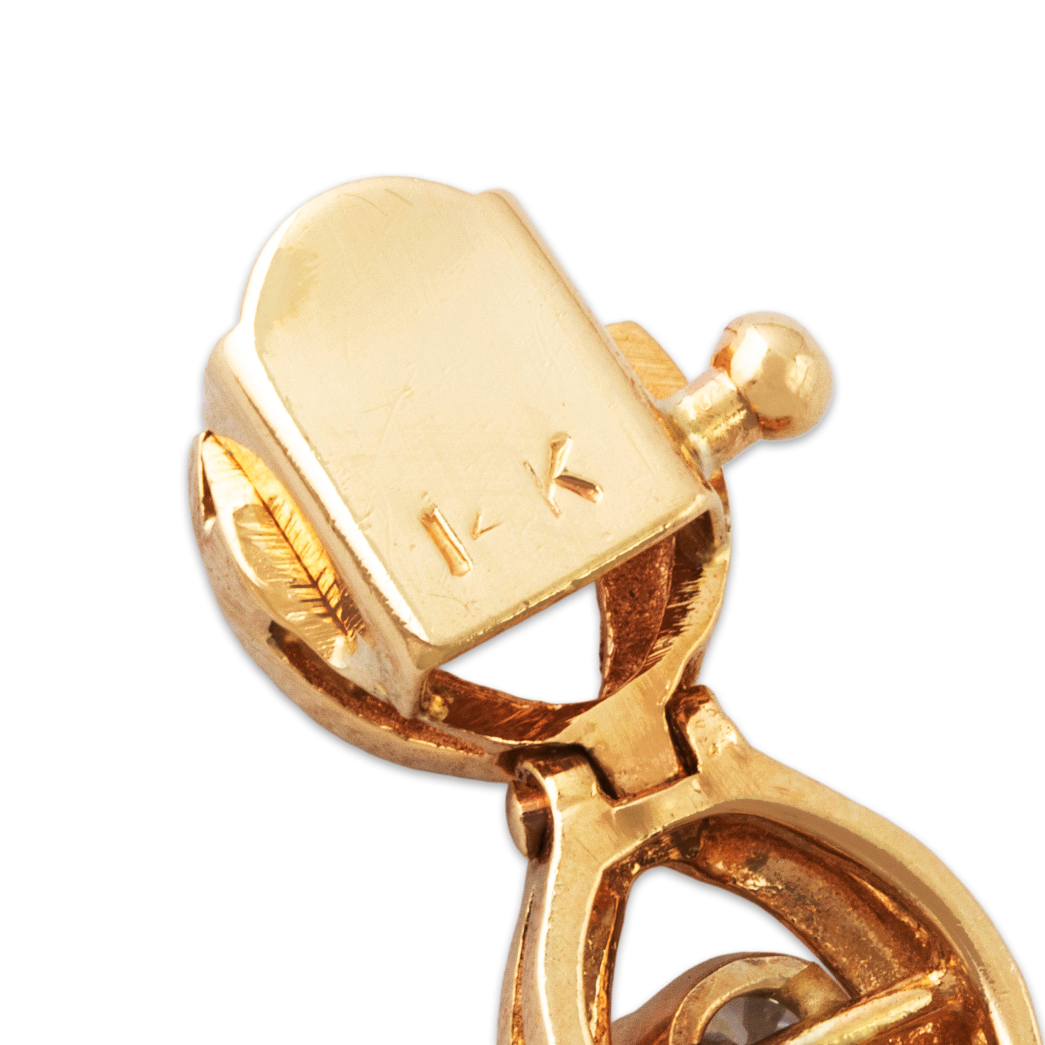 Vintage Heavy 14k Gold 2.48cttw Diamond Textured Link Bracelet 6.5、mySite、hinf8tx79