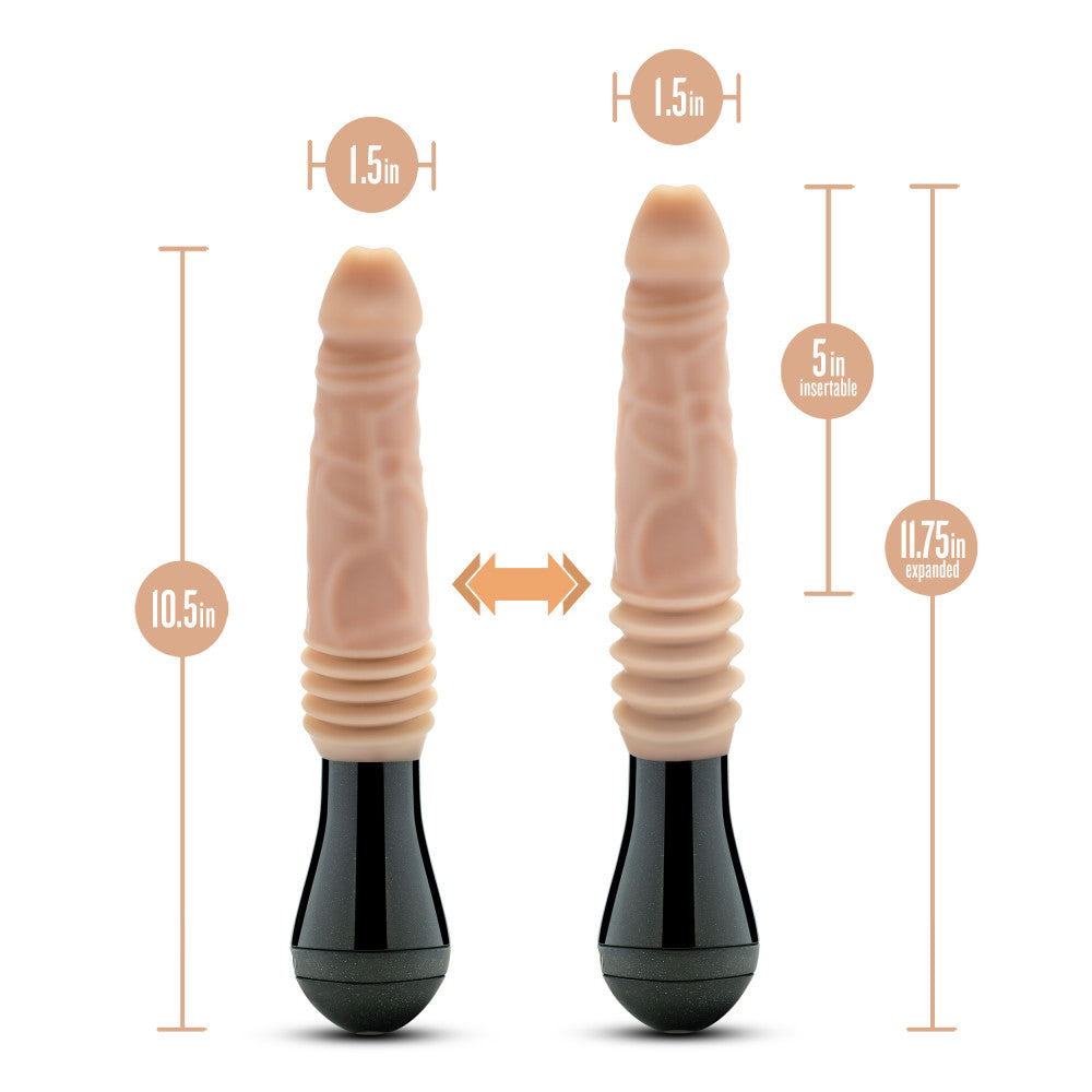 Dr. Skin Silicone By Blush® | Dr. Knight Large 10.5 Inch Vibrating, Gyrating And Thrusting Dildo in Beige – Made With Puria® Platinum Cured Silicone、mySite、bottomscart