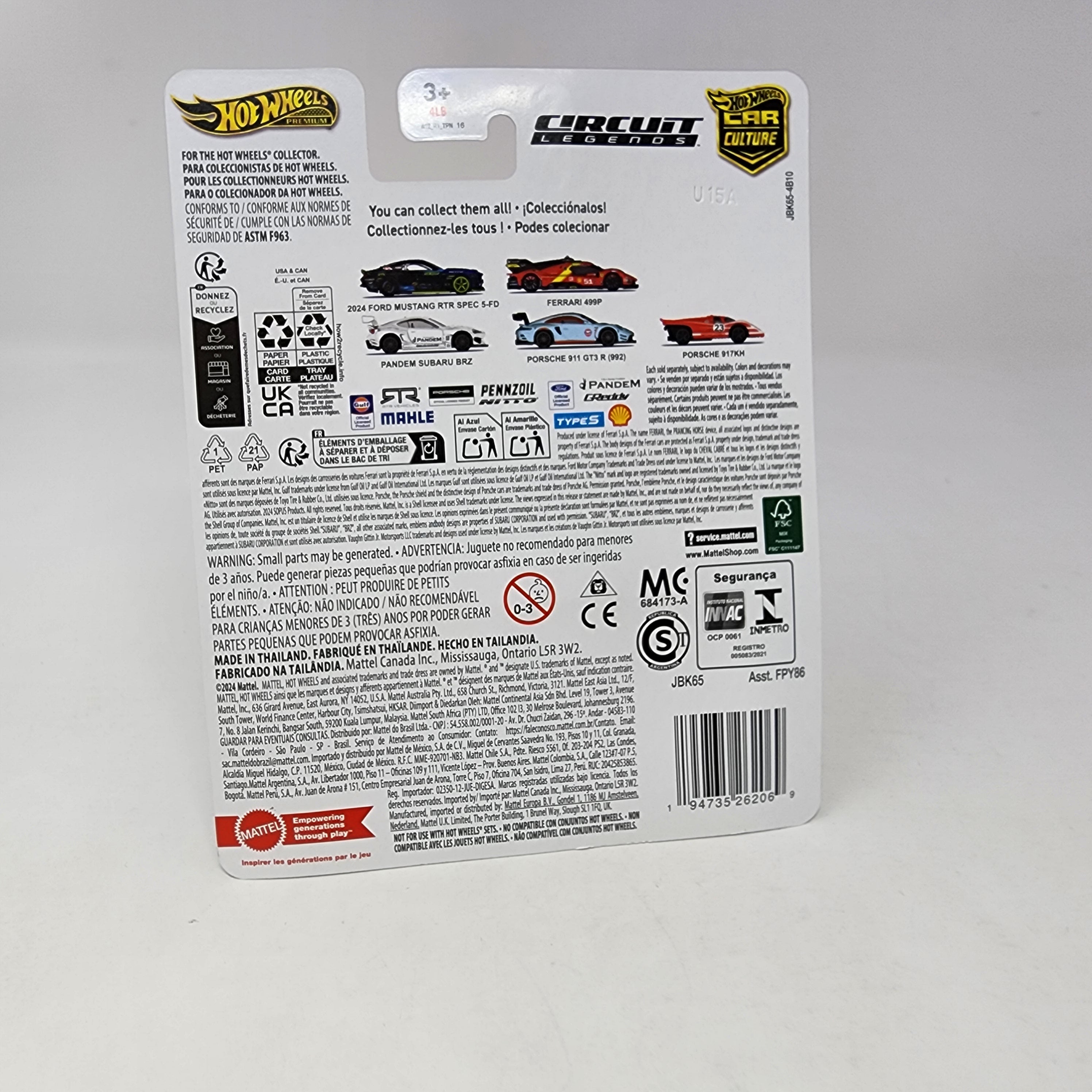 Porsche 911 GT3 R 992 GULF * 2025 Hot Wheels Car Culture Circuit Legends Case K、mySite、hgirdovlk