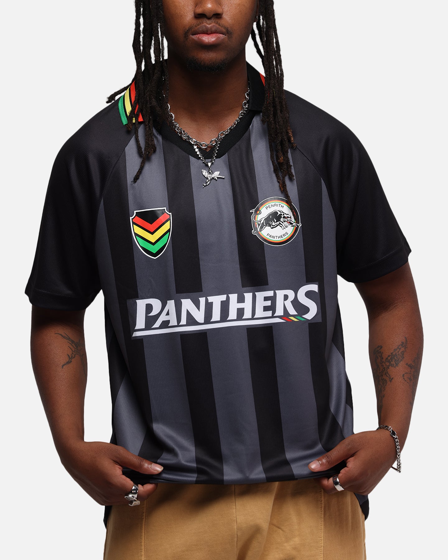 Bleacher Athletic Penrith Panthers NRL 1908 Collared T-Shirt Official Team Colour、mySite、zt4zffjzw