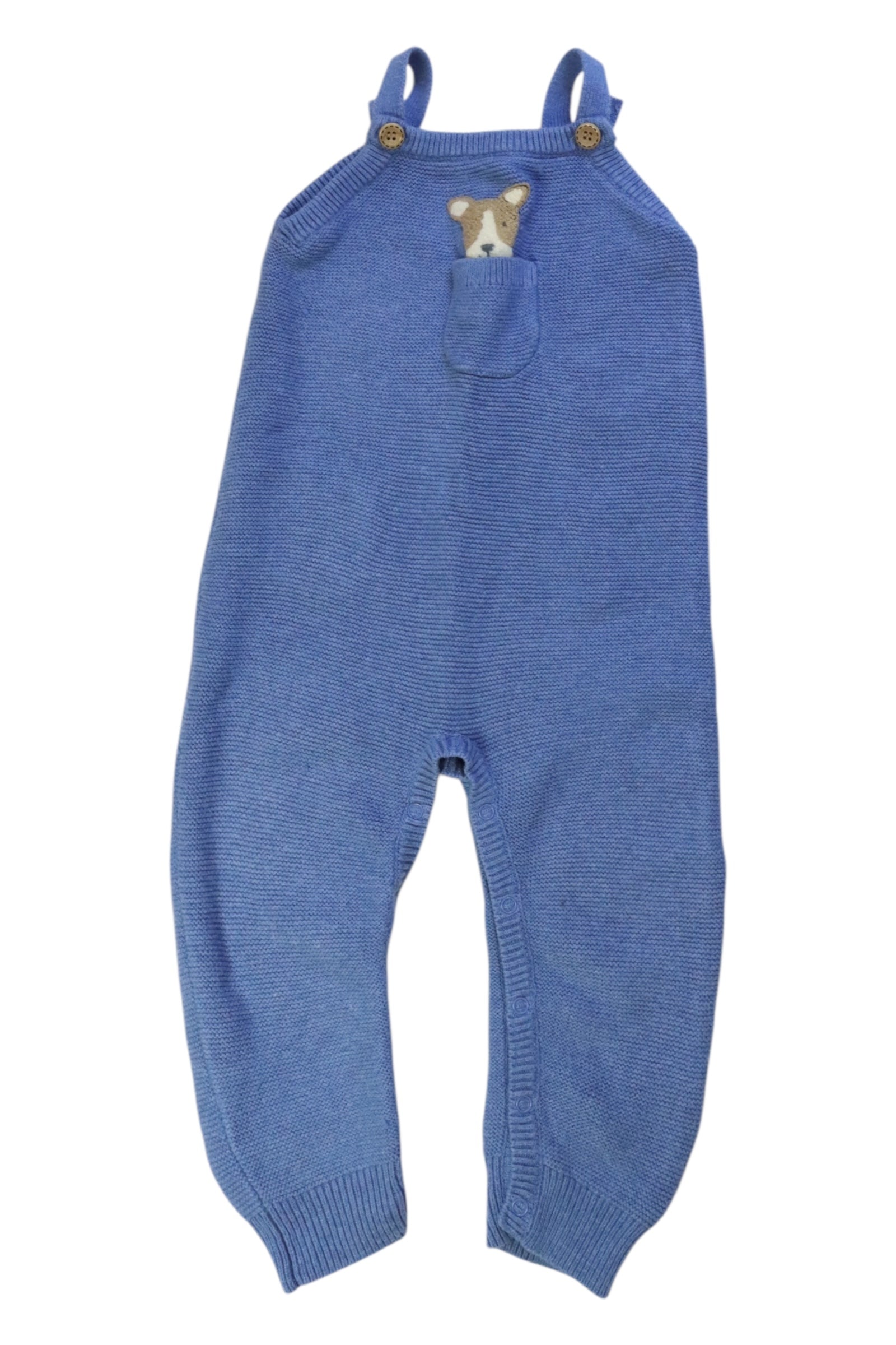 Purebaby Knit Overall With Bear Pocket 12-18M、mySite、g9winljtr