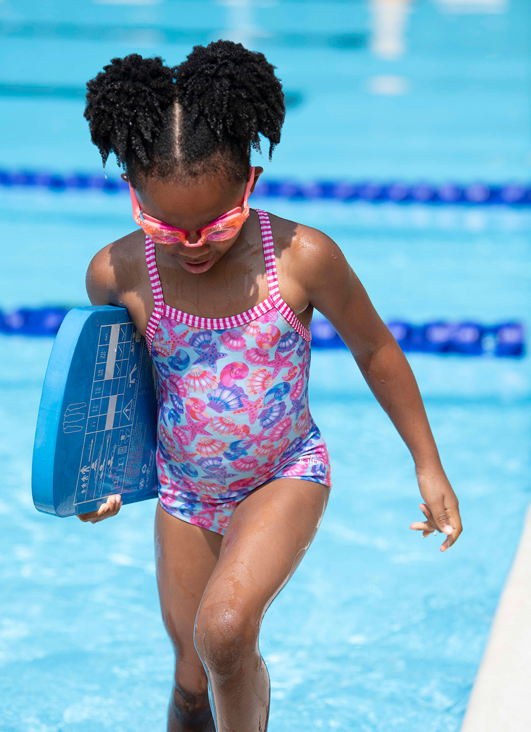 Dolfin Girls' By the Sea Print One Piece Swimsuit (Toddler, Little Kid)、mySite、noshort