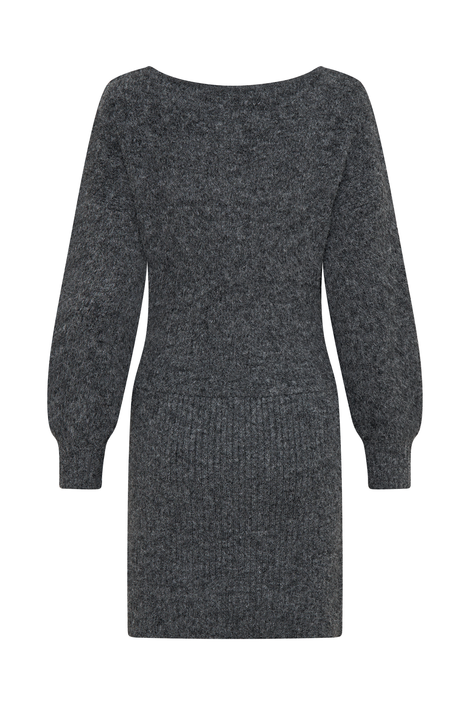 Rafferty Boat Neck Knit Mini Dress - Charcoal Marle、mySite、solidvoid