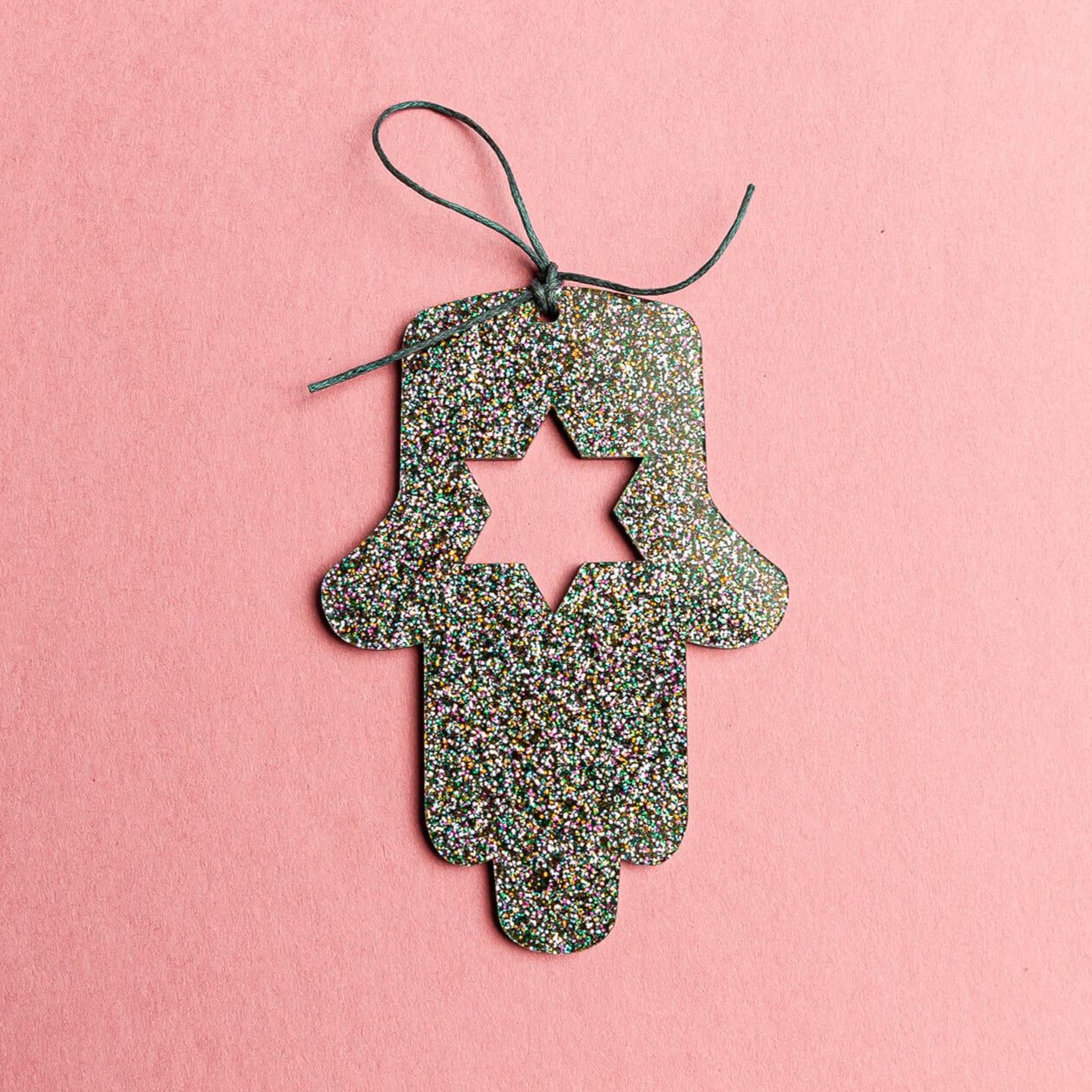 Petite Wall Hamsa with Magen - Multi Glitter、mySite、topwebapps