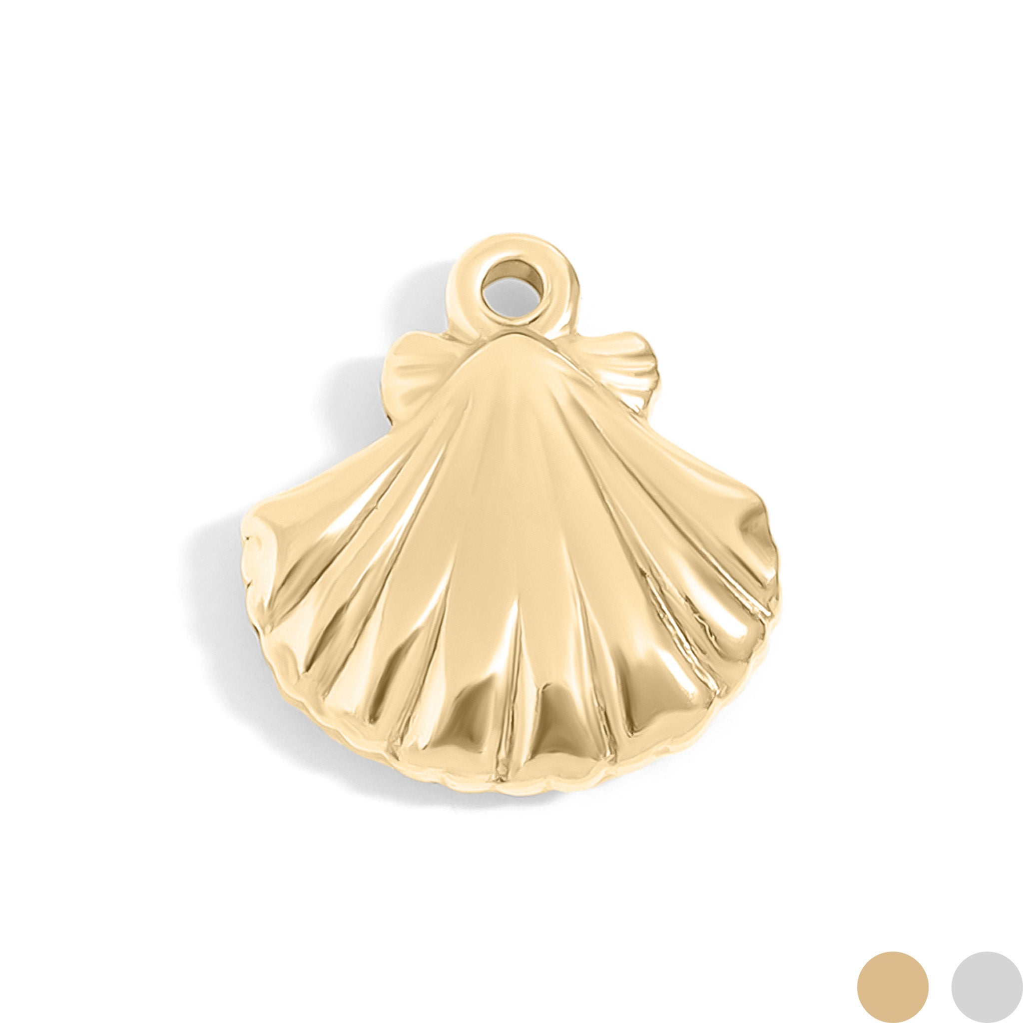 18K Gold PVD Stainless Steel Clam Shell Charm / PDL0097、mySite、dreamappss