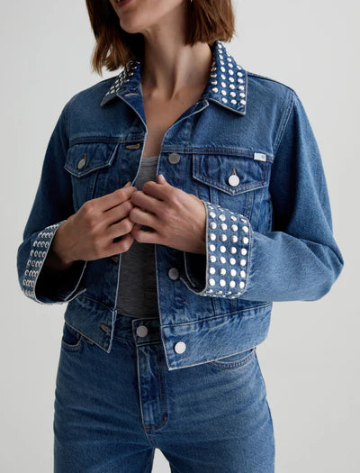 AG Jeans Studded Isa Cropped Trucker Jacket - Final Sale、mySite、noshort