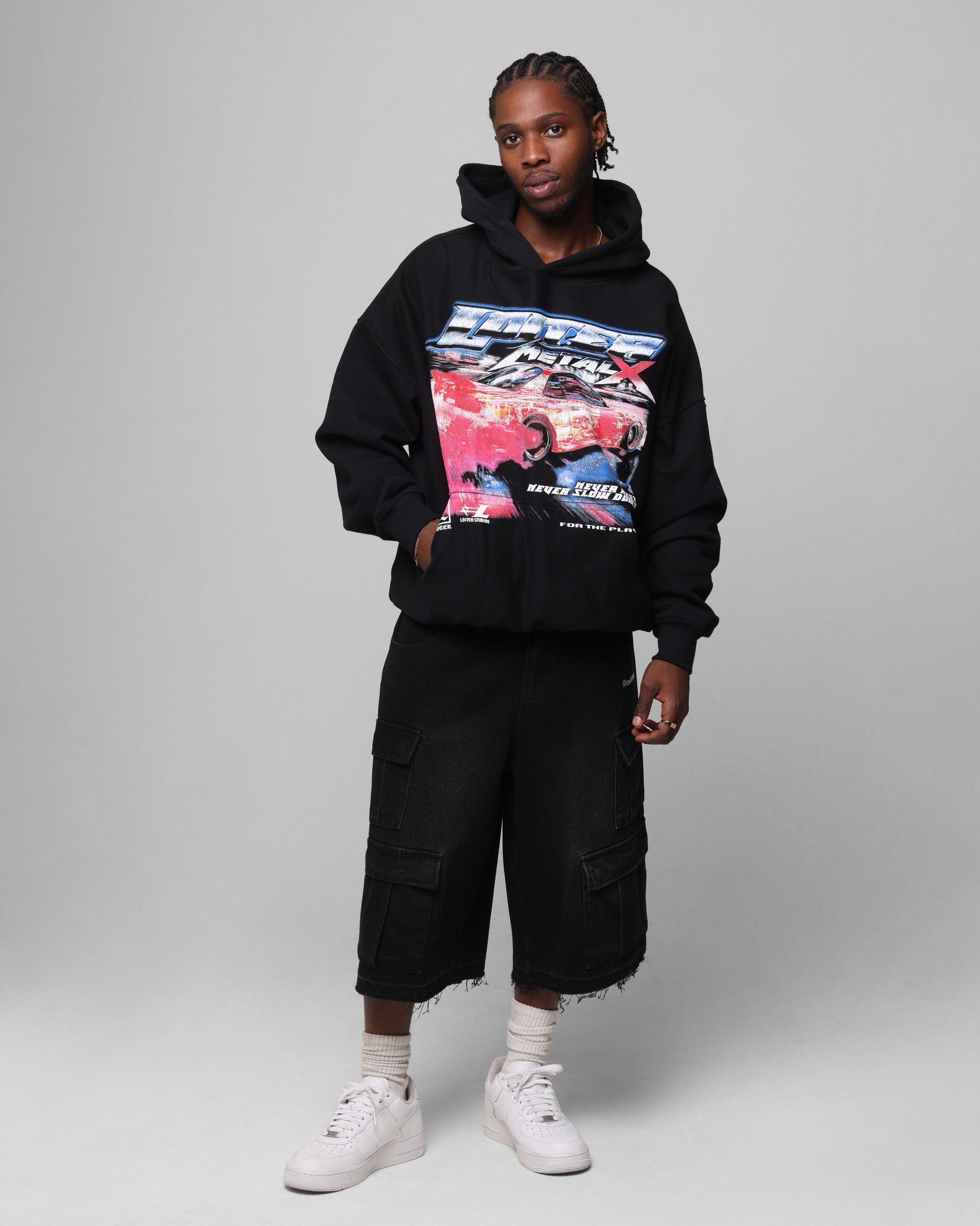 Loiter 3 Quarter Pants Washed Black、mySite、zt4zffjzw