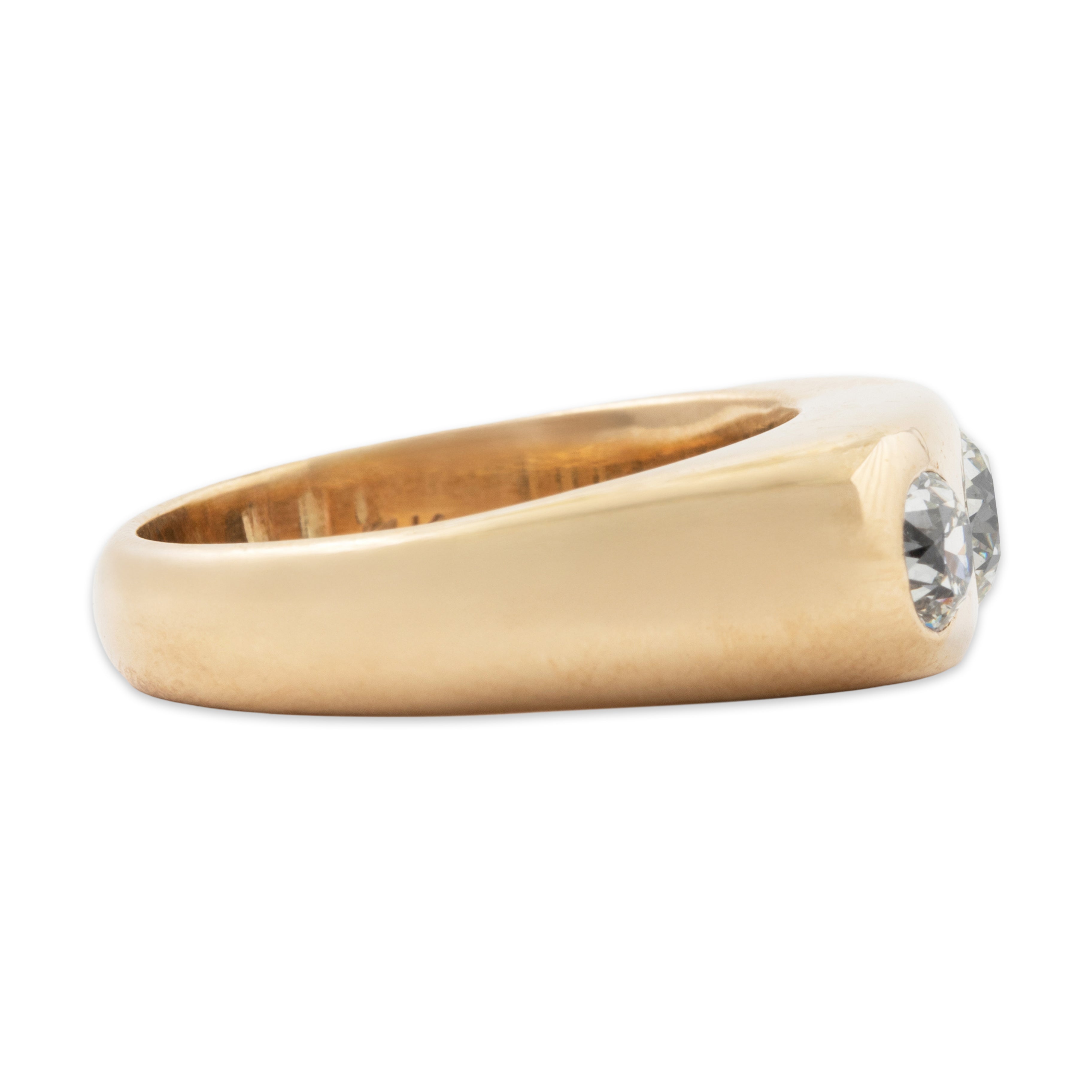 Vintage 14k Yellow Gold 1.82cttw Diamond Flush Set Trio of Brilliance Ring 8.75、mySite、hinf8tx79