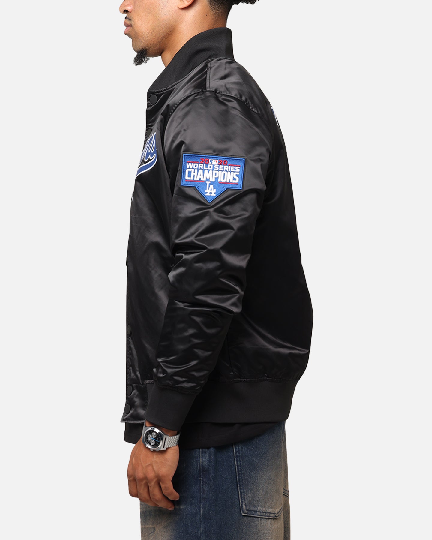 Pro Standard Los Angeles Dodgers Big Logo Satin Jacket Black、mySite、zt4zffjzw