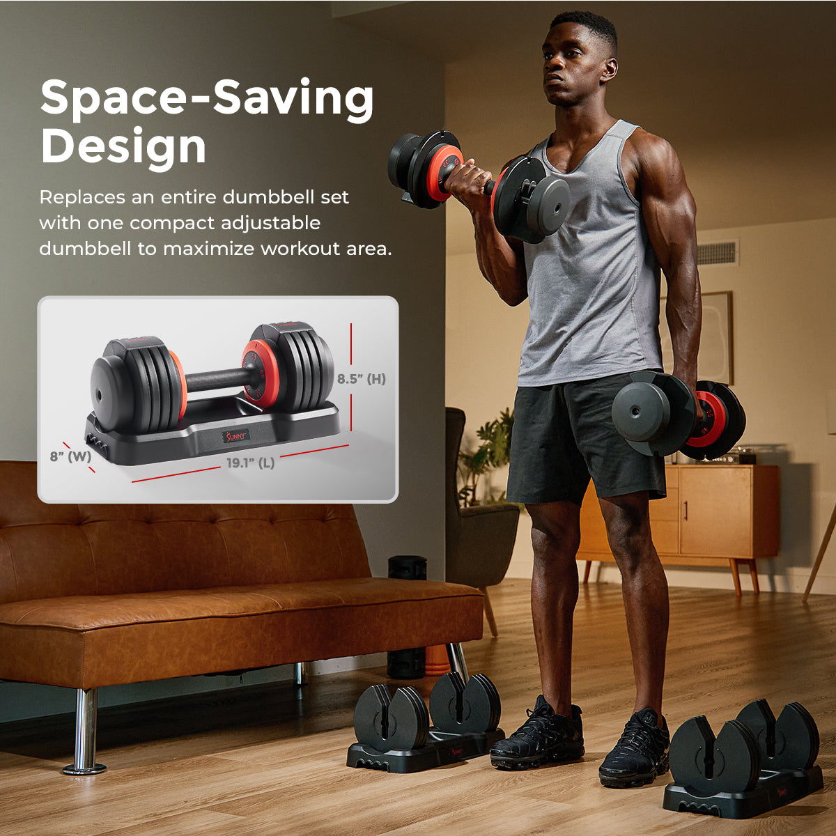  Sunny Strength™ Premium Adjustable Dumbbell 55 LBS (Single)、mySite、ghnorth