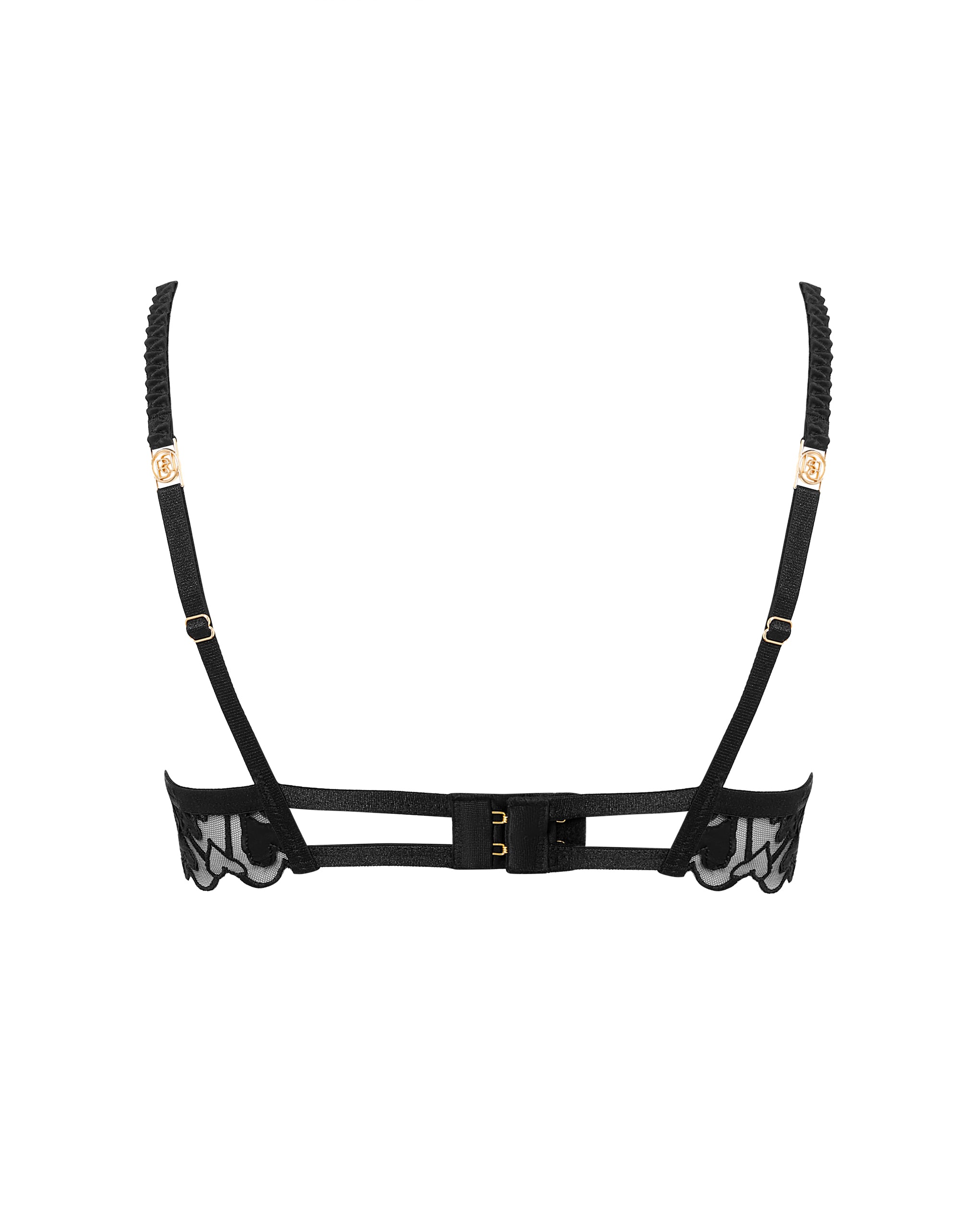 Harlow Heart Embroidered Bra Black、mySite、bengalsvssteelers